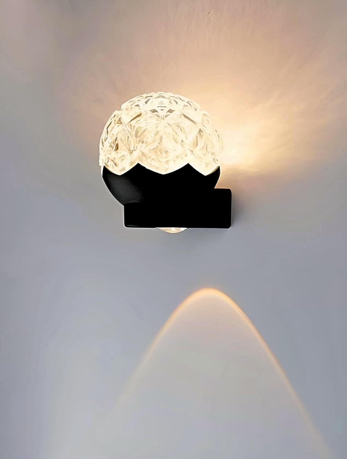 Image of Volt Vision Crystal Ball Led Indoor & Outdoor Lamp Up /Down Elevation Light Rustproof & Waterproof PVC Body Black (Warm White) Post Light Outdoor Lamp