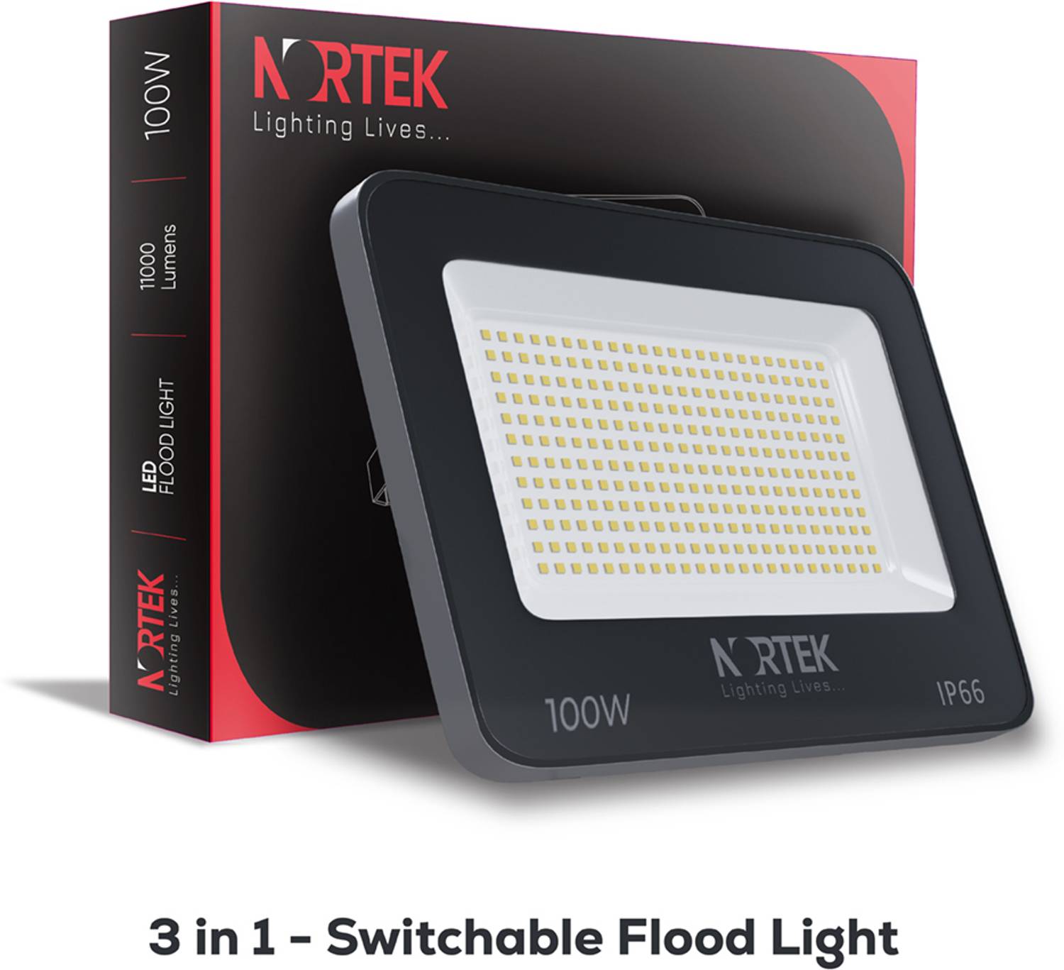 Nortek 100W LED Flood Light 3 Color Switchable (CW/NW/WW) Outdoor