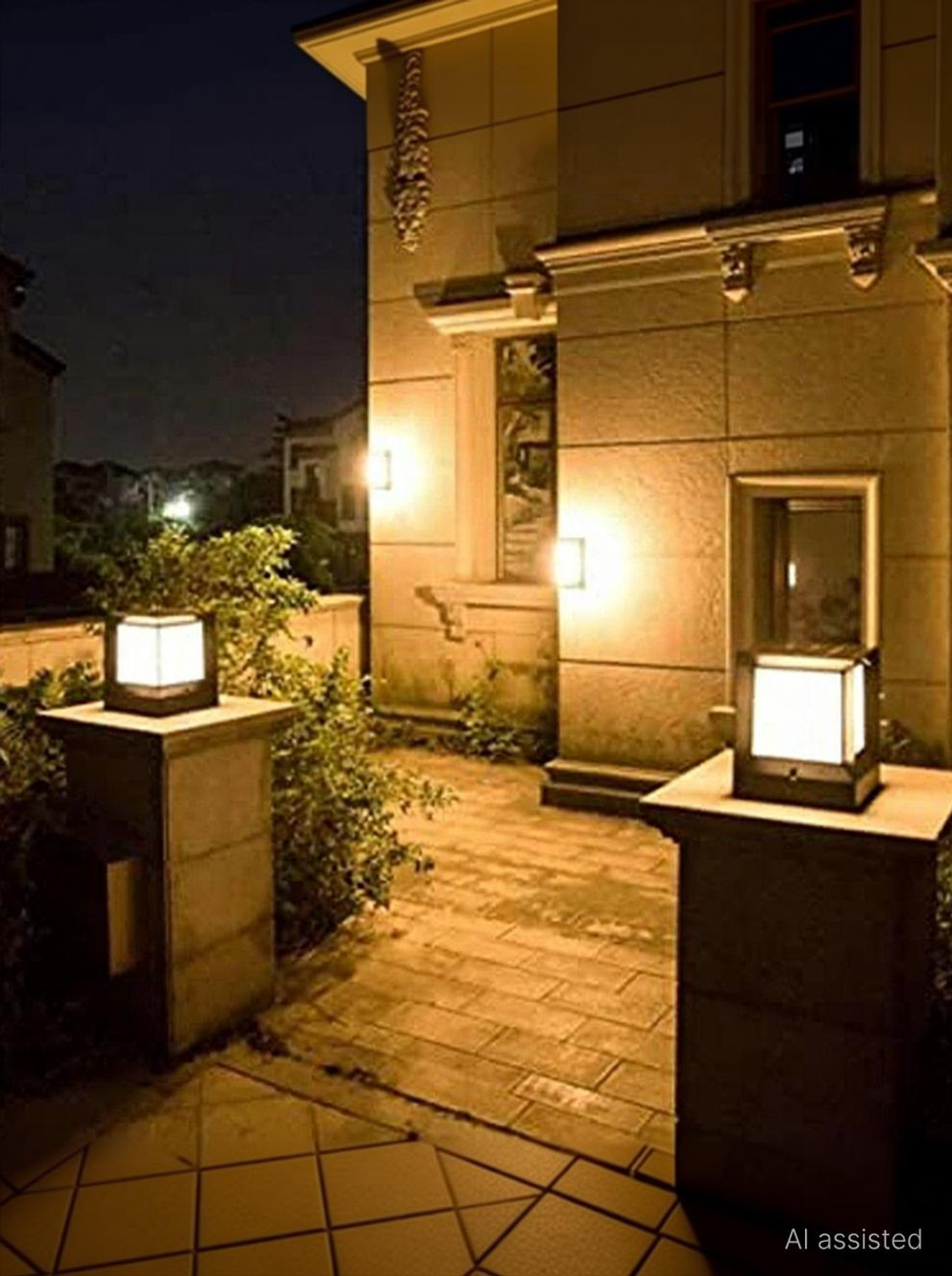 Image of Areezo BLACK CHINA GATE LIGHT FOR HOME DECOR (BULBNOT INCL.) (PACK OF 2) Gate Light Outdoor Lamp