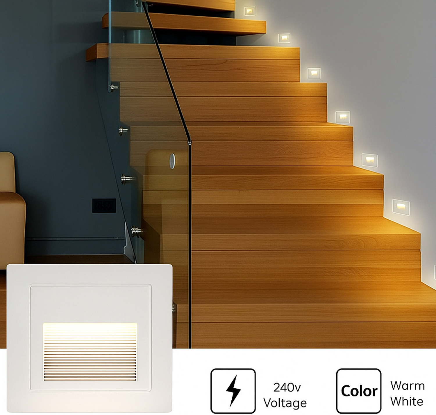 Image of Volt Vision 3 Watt 2 Module Wall Step Light Outdoor and Indoor LED (Foot Light) with Aluminium IP65 Grade Waterproof Body (Warm White) Post Light Outdoor Lamp