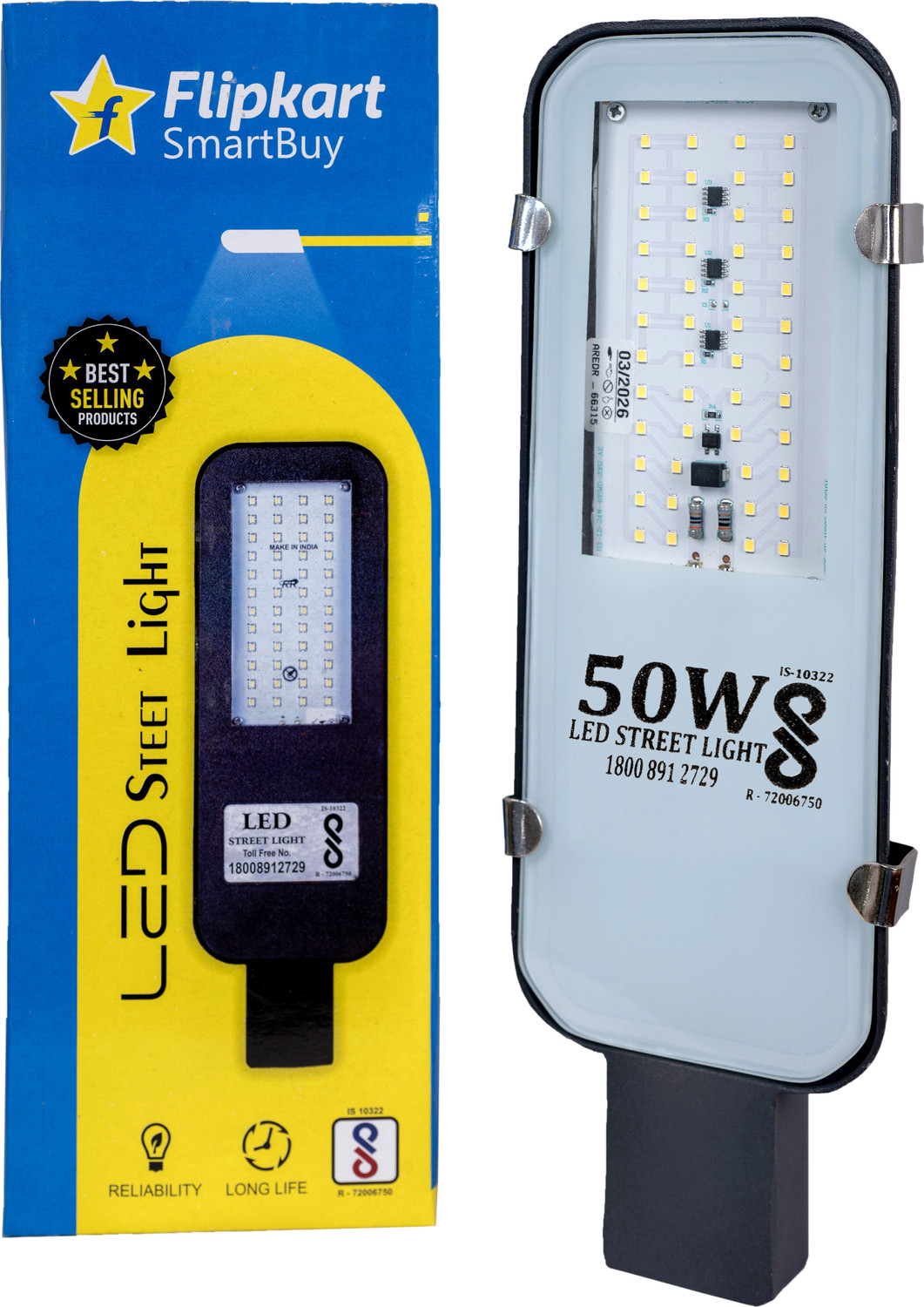 Image of Flipkart SmartBuy 50W DOB BIS Approved Aluminium Body LED Flood Halogen With 2 Year Warranty Street Light Outdoor Lamp (Black)