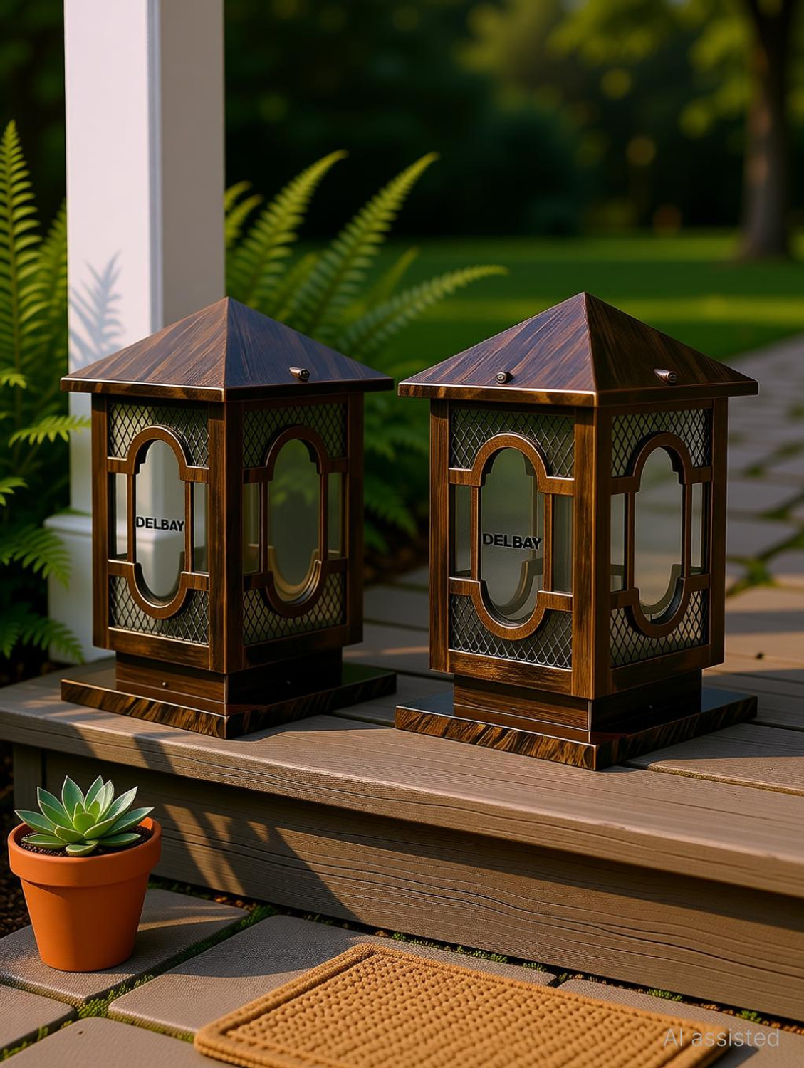 Image of Delbay Antique Metal Gate Light Taj (Bulb Not Included ) Gate Light Outdoor Lamp