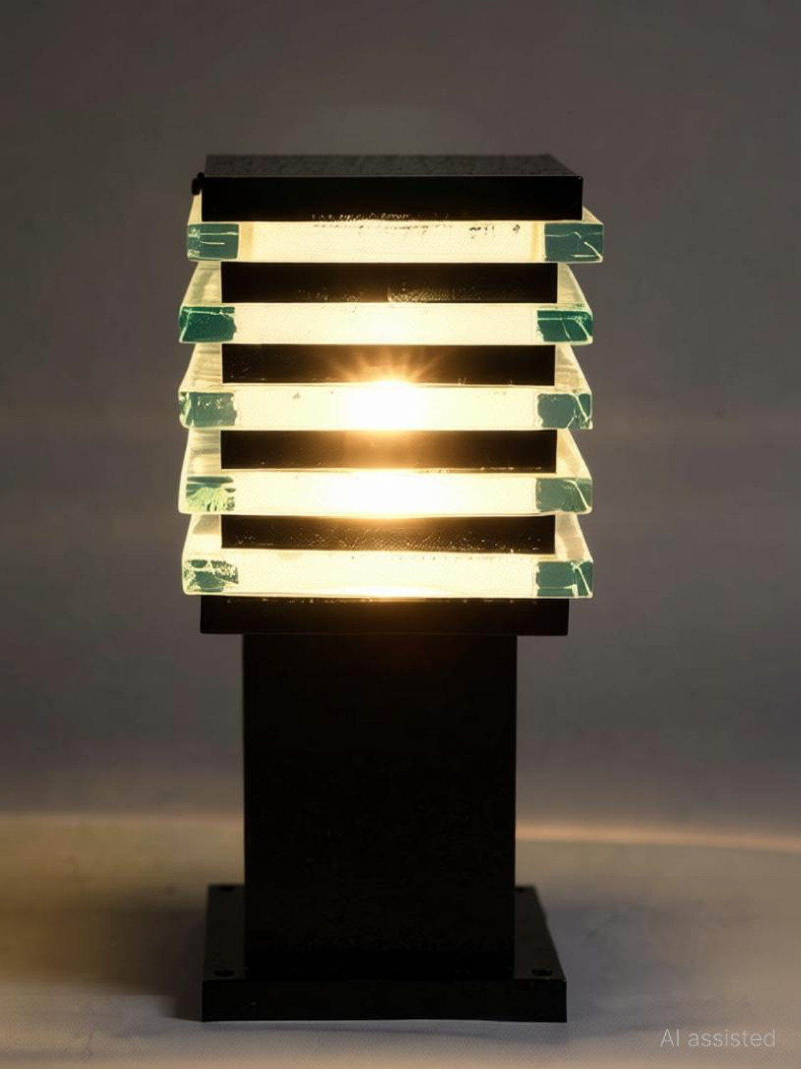 Image of Lighthouse Gate Light Outdoor Decor Home Ice Cube Gate Light Outdoor Lamp (Black)