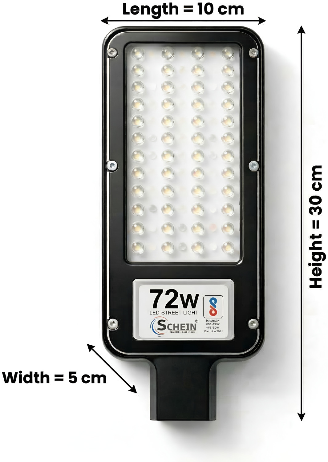 Image of SCHEIN Street Light LED 72W White (Non-Solar, Without Sensor) | Pack of 1 | Bright White High Output | IP65 Waterproof & Durable | Energy Efficient Long Lifespan | Outdoor Lighting Lamp Street Light Outdoor Lamp