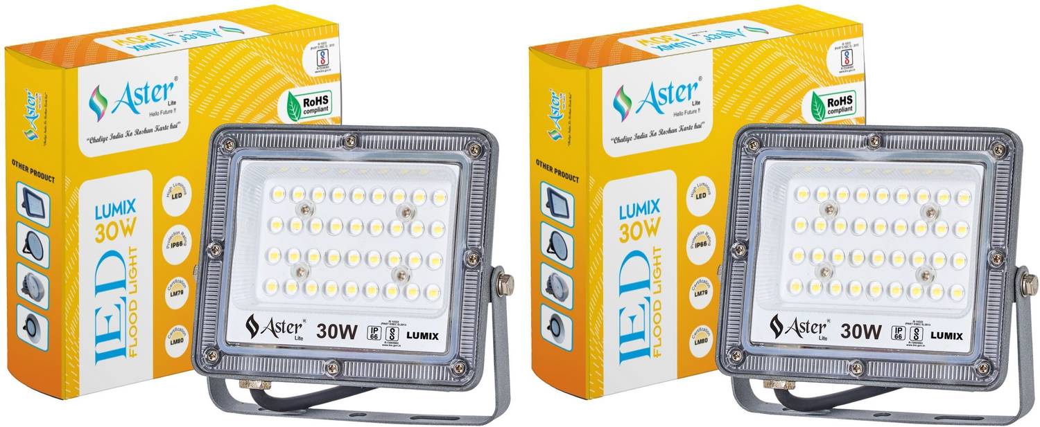 ASTER LITE Lumix 30W LED Flood Light IP66 Waterproof 6500K Cool W
