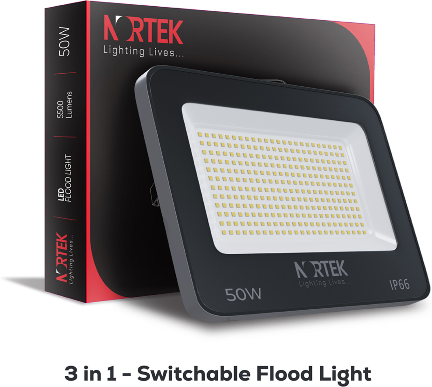 Image of Nortek 50W LED Flood Light 3 Color Switchable (CW /NW /WW) Outdoor Waterproof IP66 Flood Light Outdoor Lamp