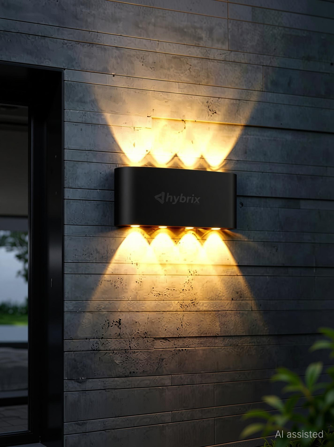 Image of Hybrix LED UP /Down 4+4 Dual Head Wall Light (8 Watt) Optical COB LED, Shock Proof Premium Look, Warm White Lights, IP67 Waterproof for Indoor /Outdoor Use (PACK OF 1) Post Light Outdoor Lamp