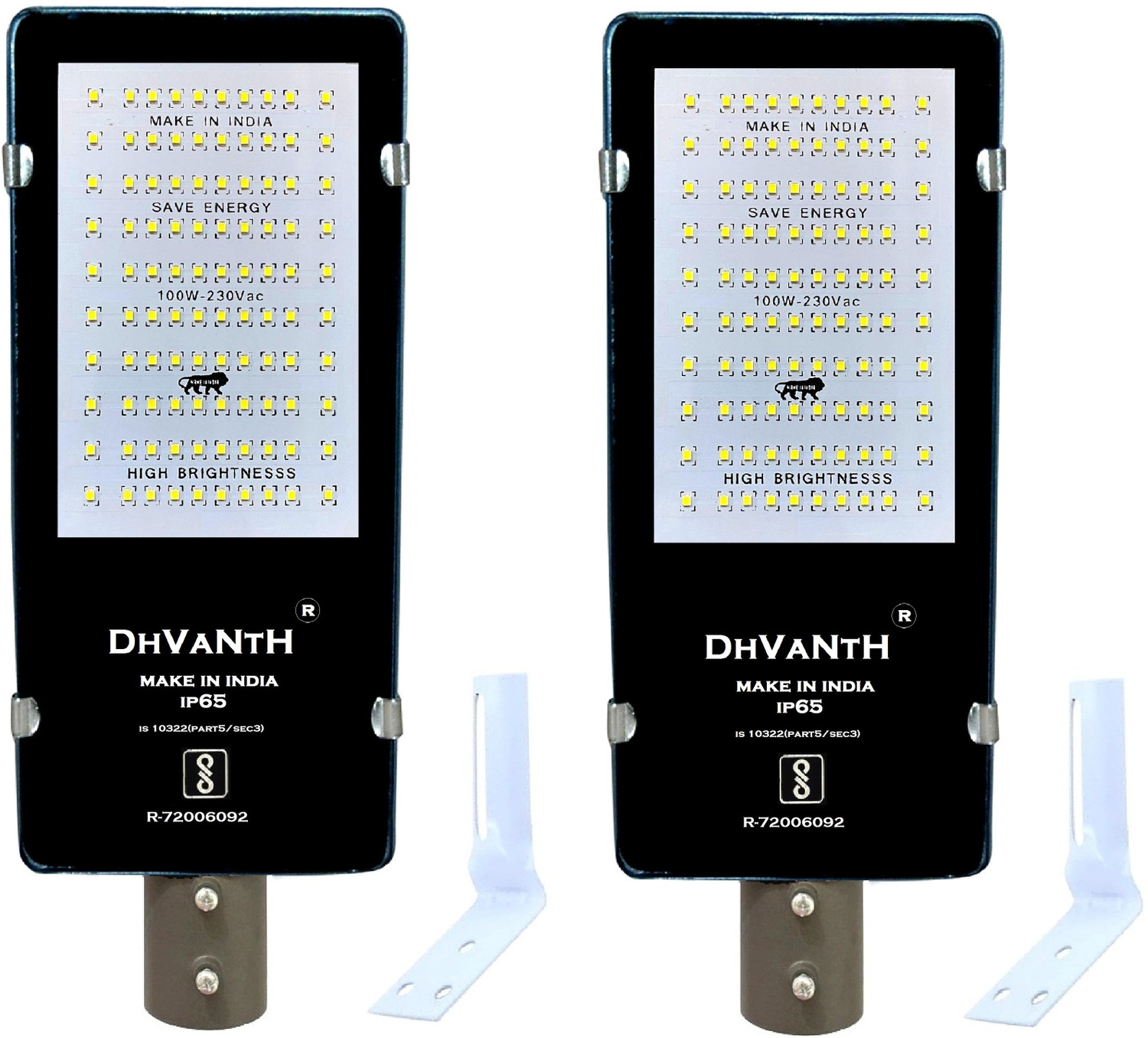 Image of DHVANTH 100w LED Street with High Lumen chip and waterproof body IP-65 PACK-2 Flood Light Outdoor Lamp