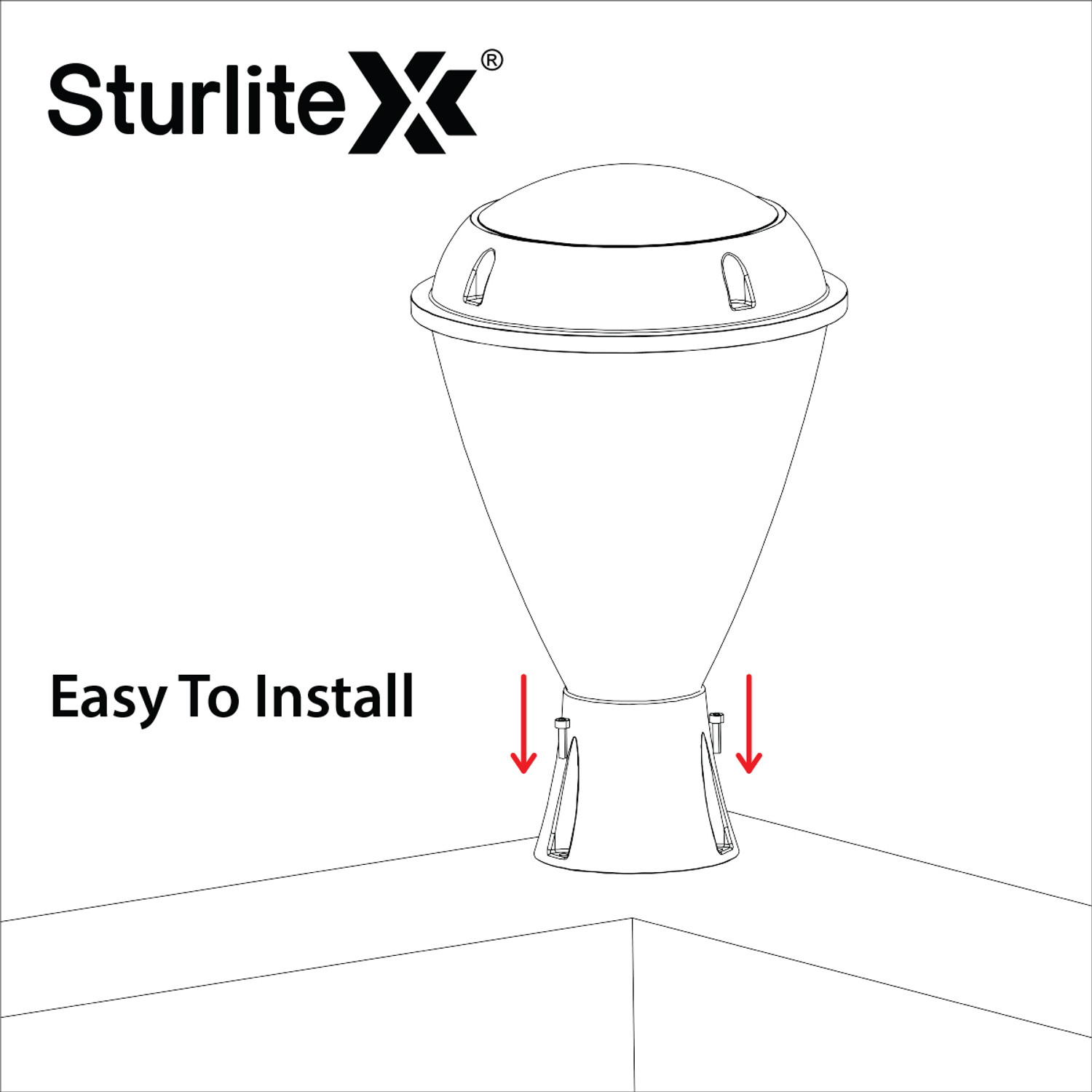 Image of Sturlite Glora 24W LED Gate Light - (Pack of 1) (L-G-0200-24W) Gate Light Outdoor Lamp