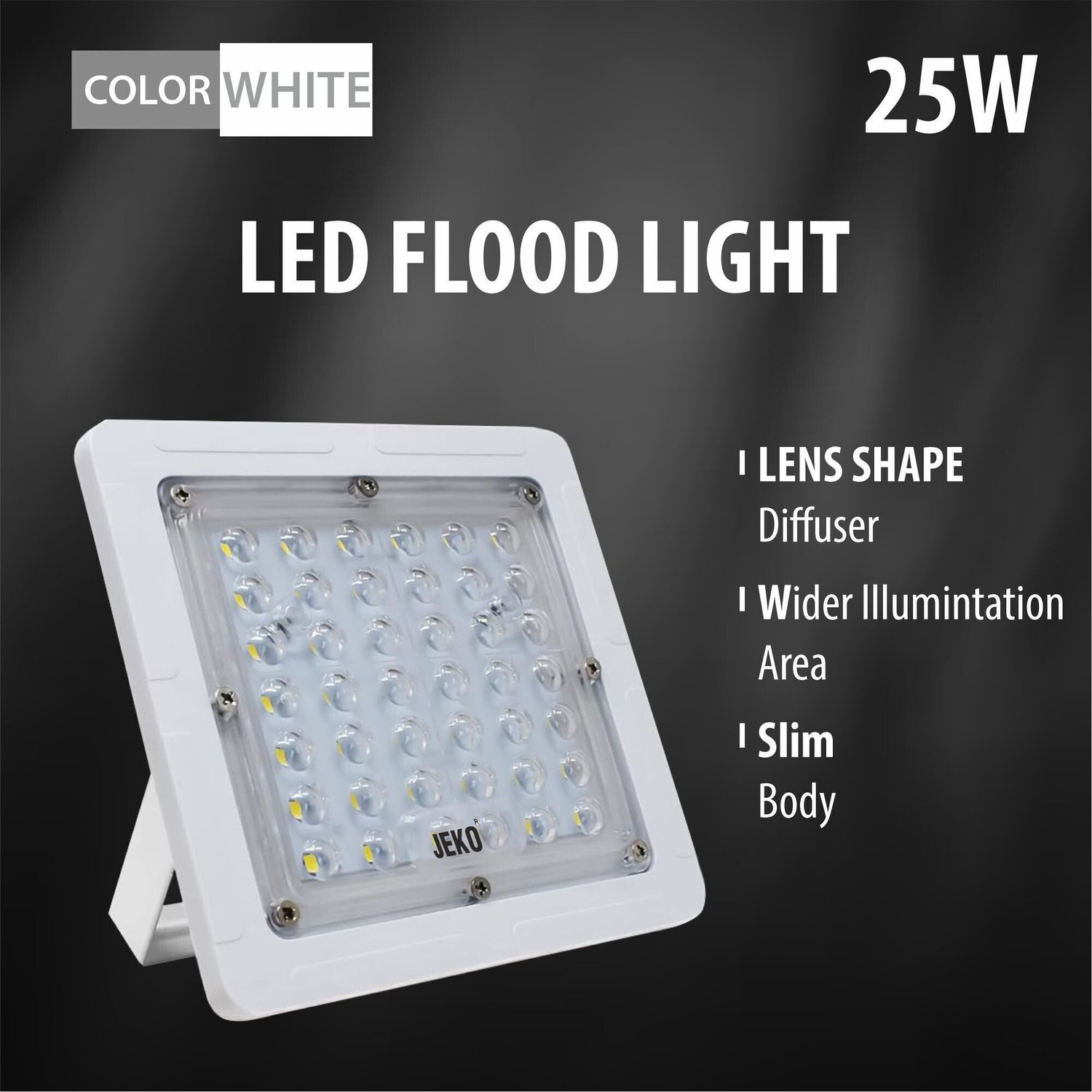 Image of Jeko 25W Led Street Light-Flood Light-Water Led Light Flood Light Outdoor Lamp (White)