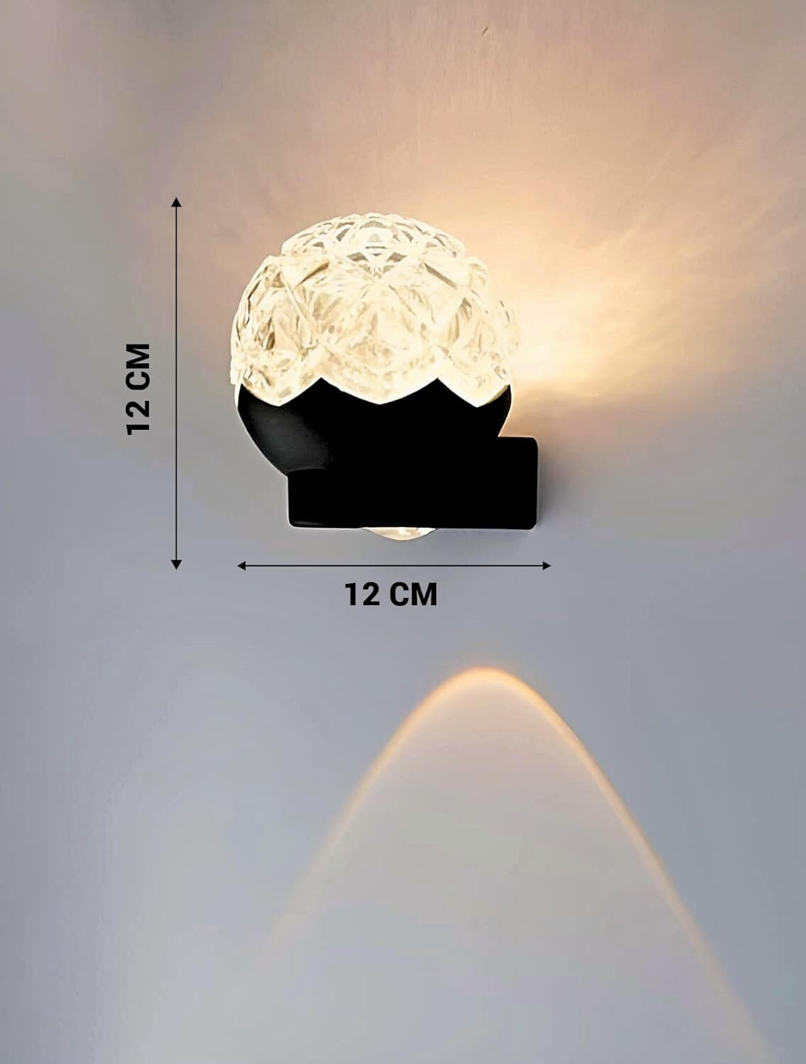 Image of Volt Vision Crystal Ball Led Indoor & Outdoor Lamp Up /Down Elevation Light Rustproof & Waterproof PVC Body Black (Warm White) Post Light Outdoor Lamp