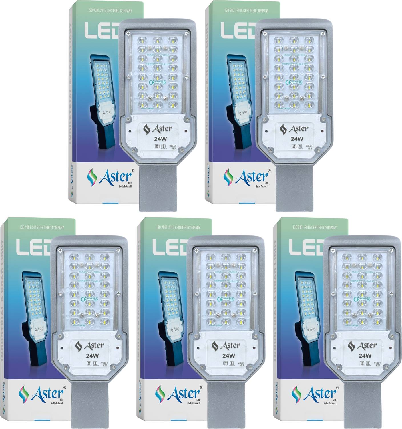 ASTER LITE Vibe+ 36W LED Street Light IP66 Waterproof (Pack of 5) Flood Light Outdoor Lamp
