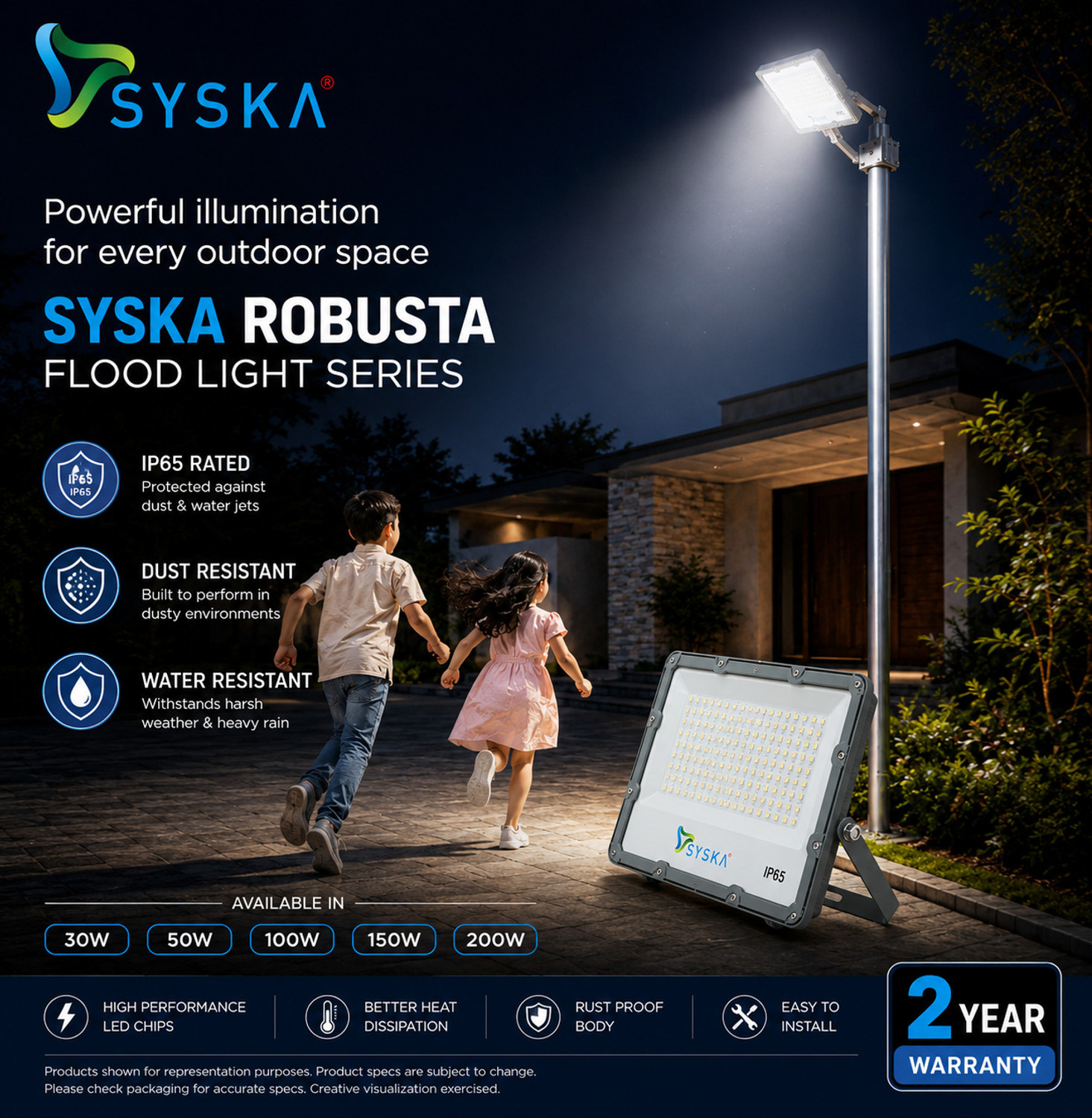 Image of Syska SSK-DFL-50W Flood Light Outdoor Lamp