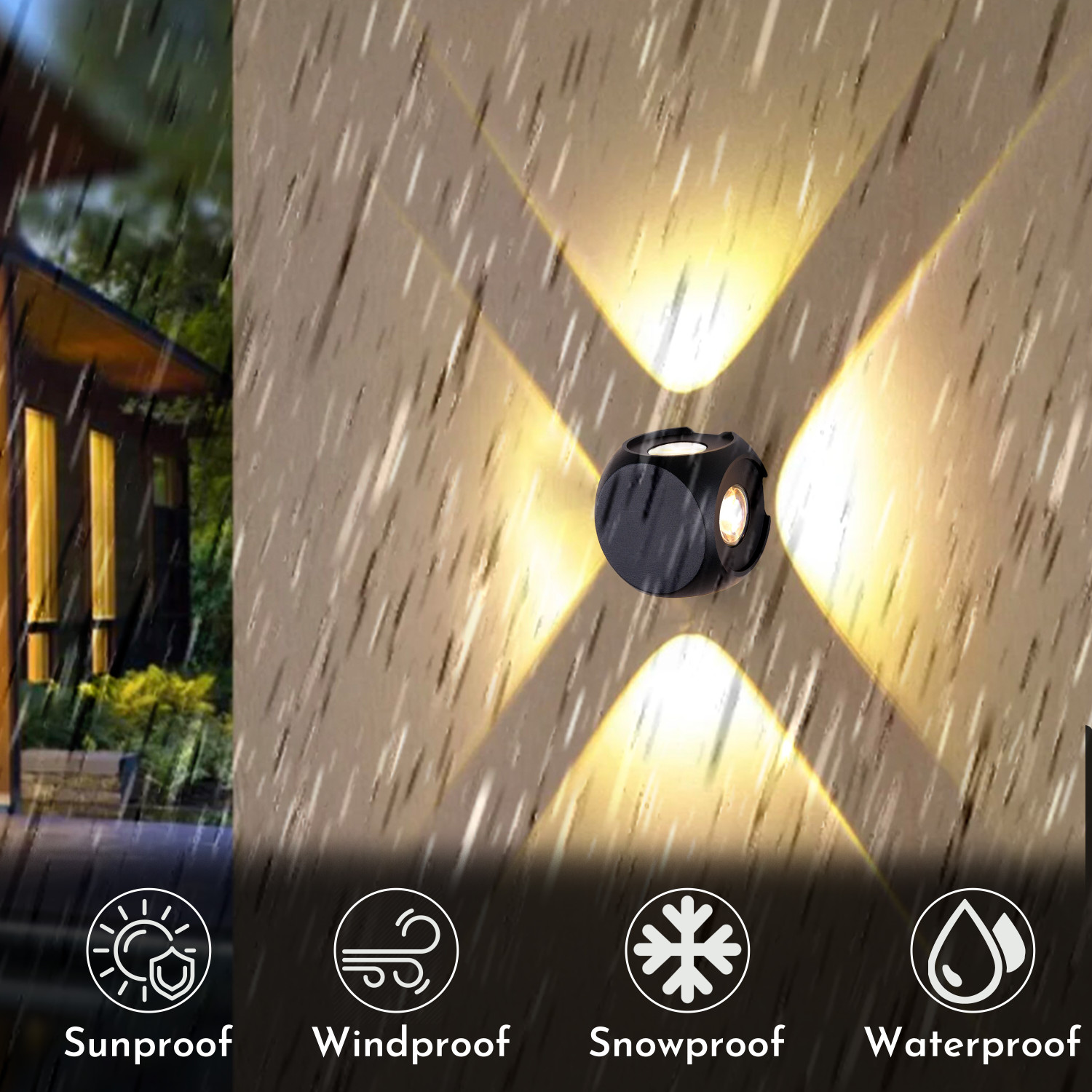 Image of YOGABACA LED Outdoor Waterproof IP65 Exterior interior Wall Step Up Down Light Fixture Lamp Post Light Outdoor Lamp