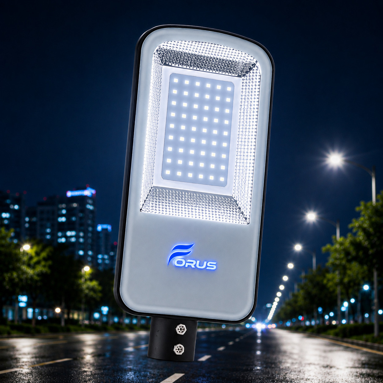 Image of FORUS 50W LED Street Light | Highest Lumens-210 lm /W |5 Years Warranty | BIS Approved | IP-66 Waterproof | Outdoor Road Light | Made in Bharat | Cool White Pack of 1PC (Aluminum) Street Light Outdoor Lamp Street Light Outdoor Lamp
