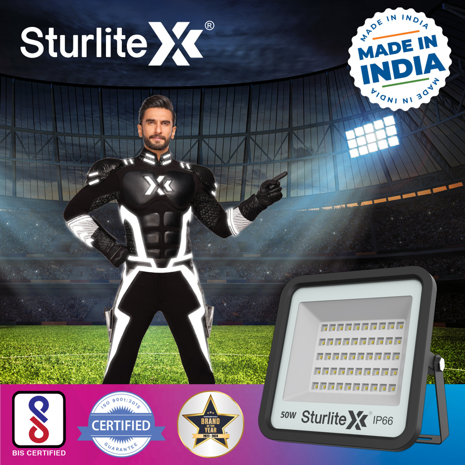Image of Sturlite Allumer 50 W LED Flood Light - (Pack of 1) (L-G-0180-50W) Flood Light Outdoor Lamp