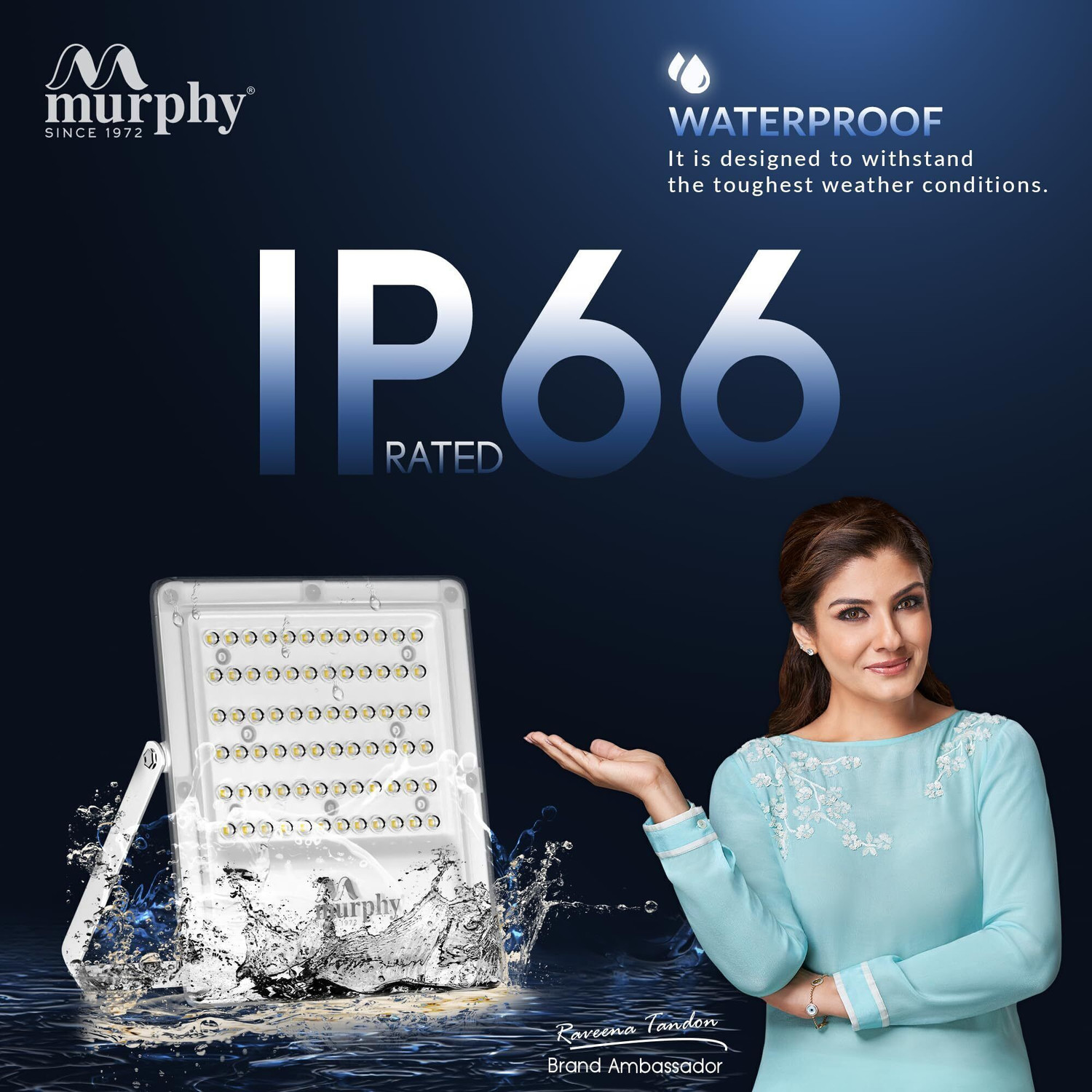 Image of MURPHY Lens Model 200W LED Waterproof with Auto On /Off Day Night Light Sensor Flood Light : Pack of 1 (Cool White BIS Approved) Flood Light Outdoor Lamp