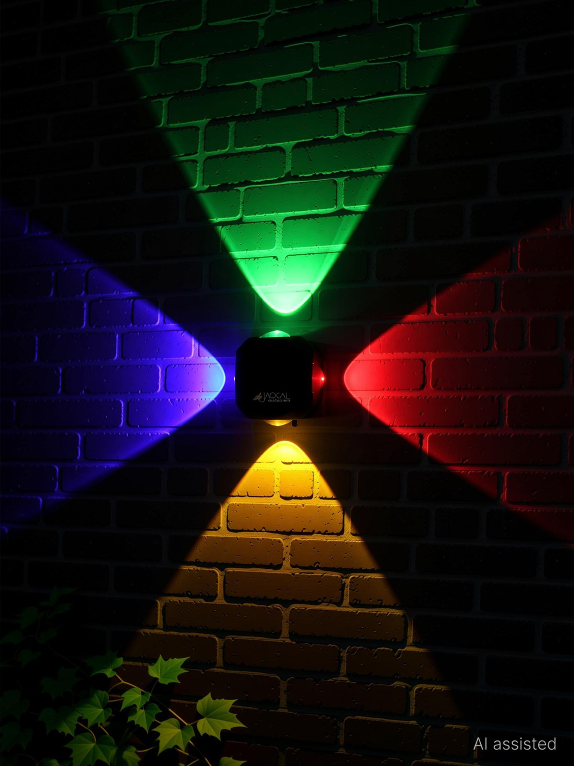 Image of YOGABACA 4 Way LED Indoor & Outdoor Lamp Up /Down Right /Left Elevation Light Rustproof & Waterproof Aluminum Body Black (Multi Color) Post Light Outdoor Lamp (Multicolor) Post Light Outdoor Lamp