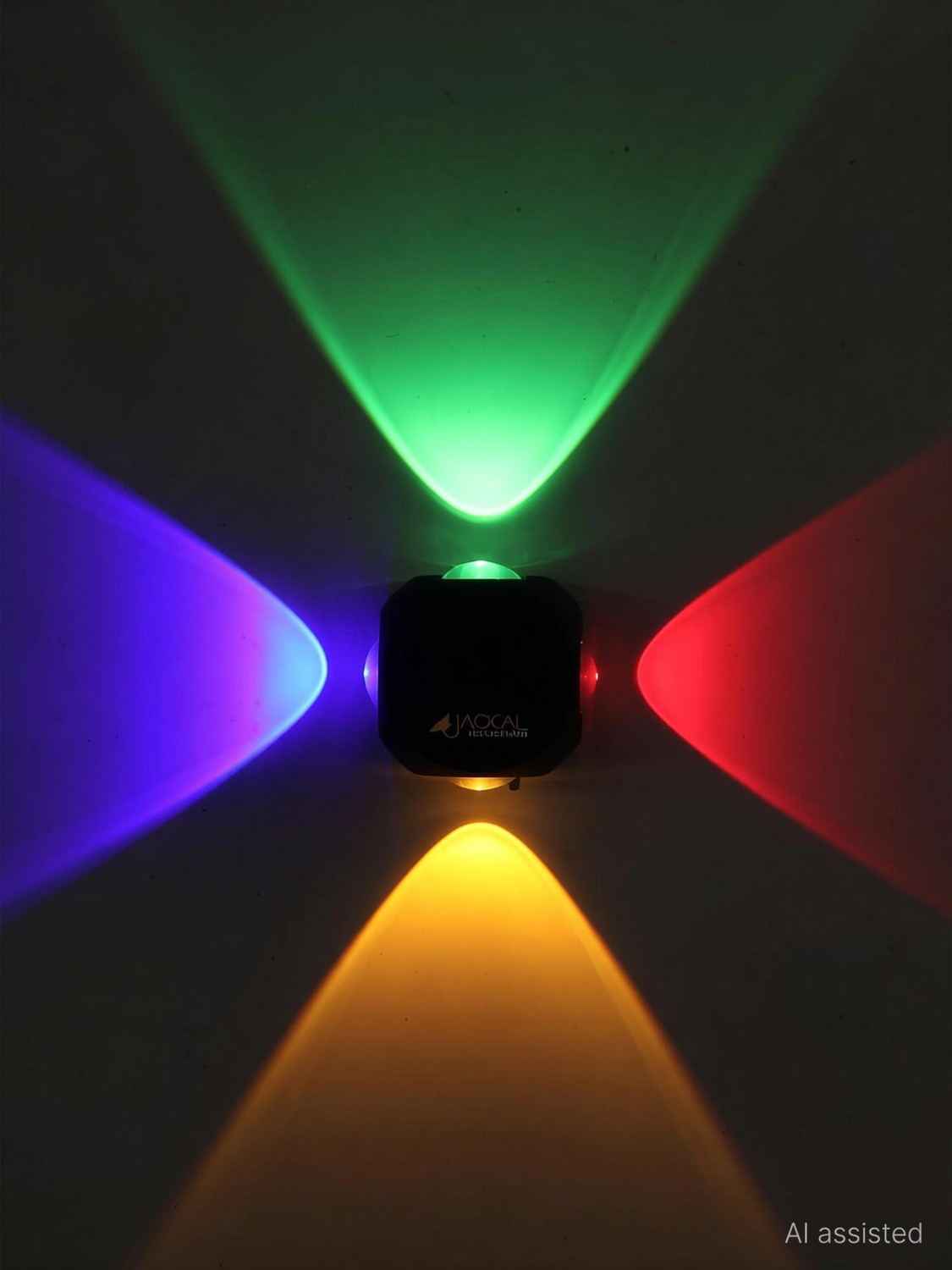Image of YOGABACA 4 Way LED Indoor & Outdoor Lamp Up /Down Right /Left Elevation Light Rustproof & Waterproof Aluminum Body Black (Multi Color) Post Light Outdoor Lamp (Multicolor) Post Light Outdoor Lamp