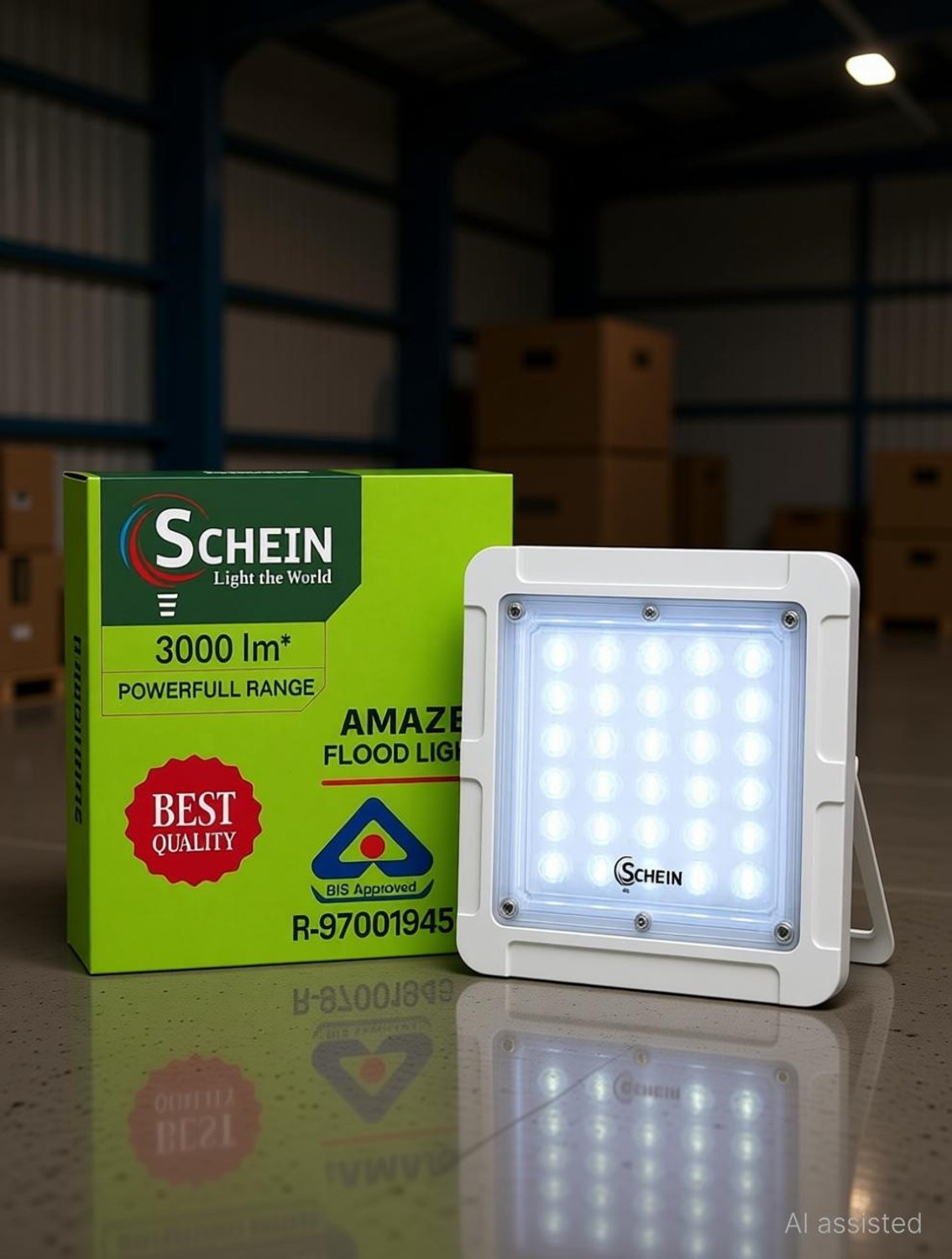 Image of SCHEIN 30W LED Flood Light (Pack of 1) - BIS Approved (R-97001929) & ISO Certified | Plastic Body | Cool White 6500K | Waterproof & Energy Efficient | Outdoor Lighting for Home | Garden | Garage | Security | Warehouse | Commercial Use Flood Light Outdoor Lamp