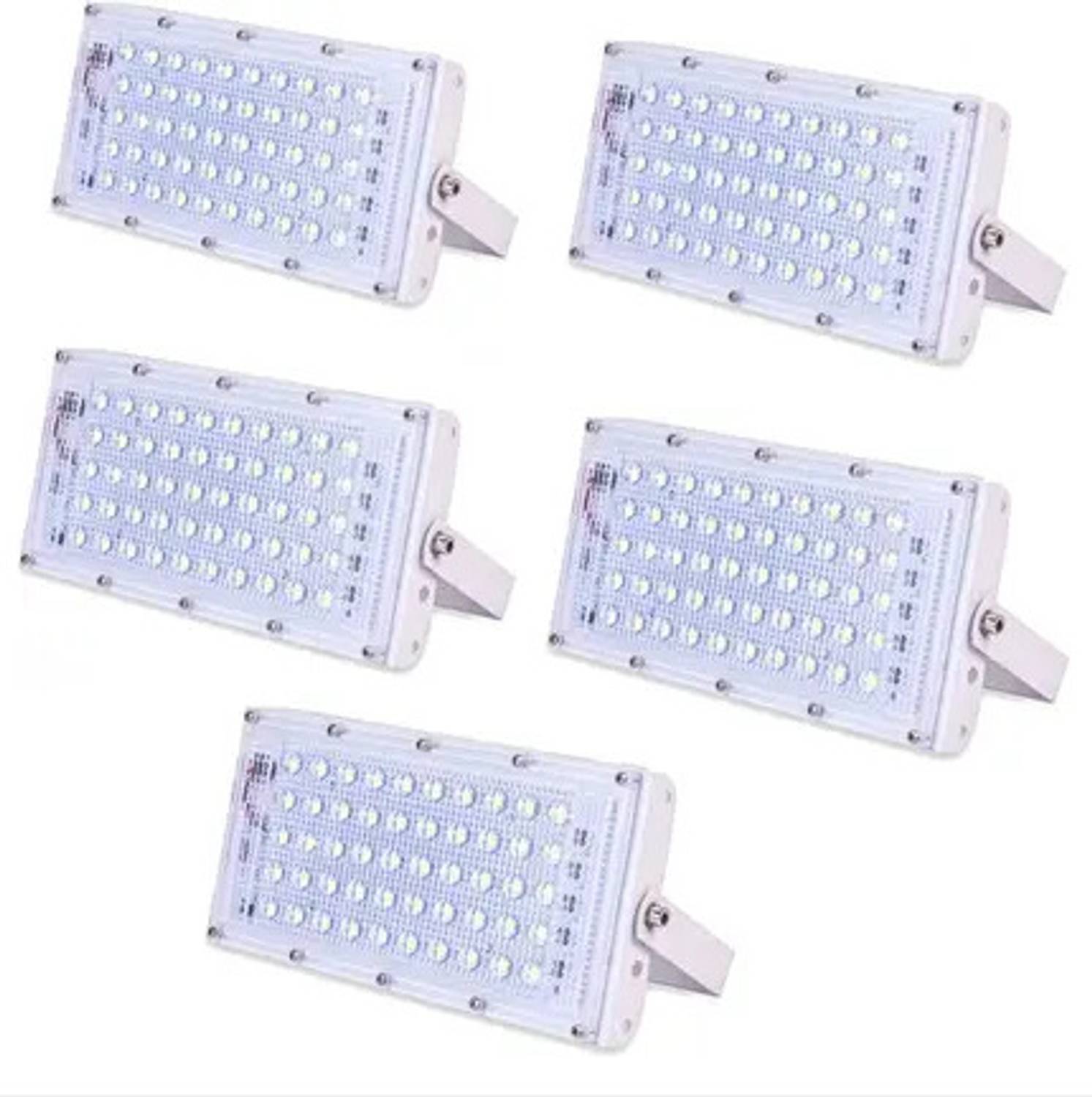 BLEXO Brick Series 50W LED Lens Flood Lights - White (Pack of 5) - Image 1