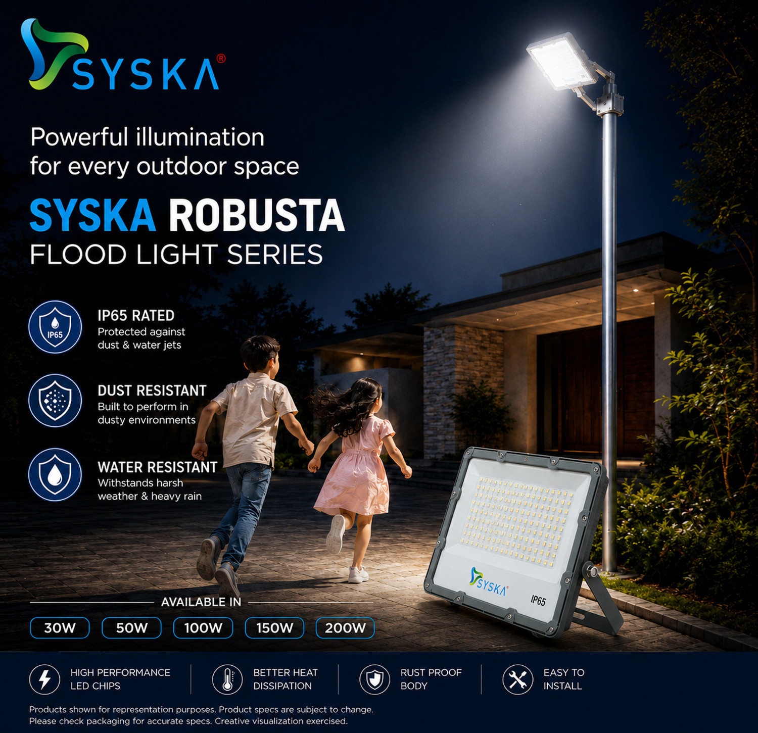 Image of Syska SSK-DFL-150W Flood Light Outdoor Lamp