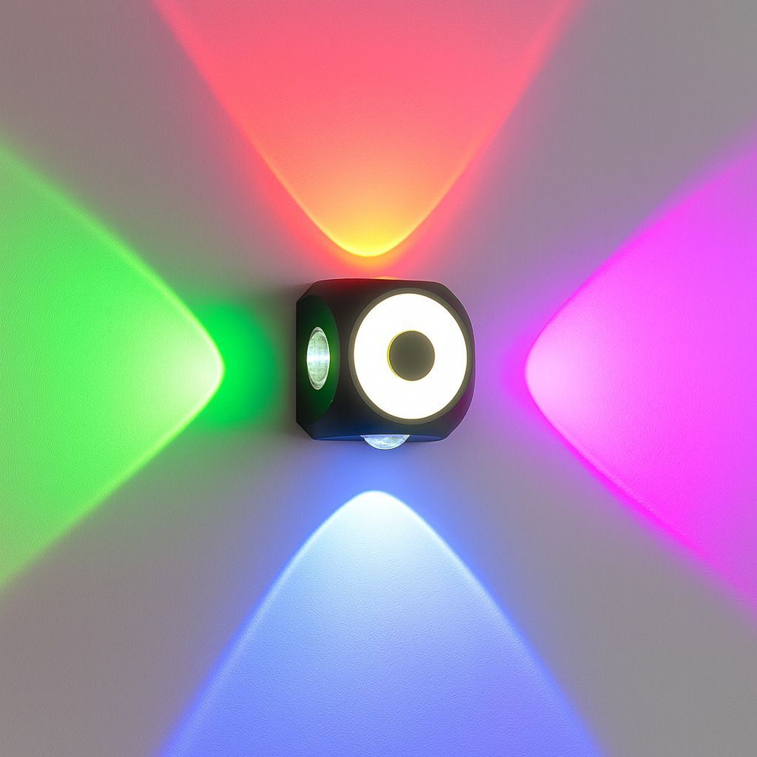 Image of Hybrix LED (4+1) Way Indoor /Outdoor Mini Wall Light, IP65 Waterproof (5 Watt) COB LED, Multicolor Light Color (SINGLE) Post Light Outdoor Lamp