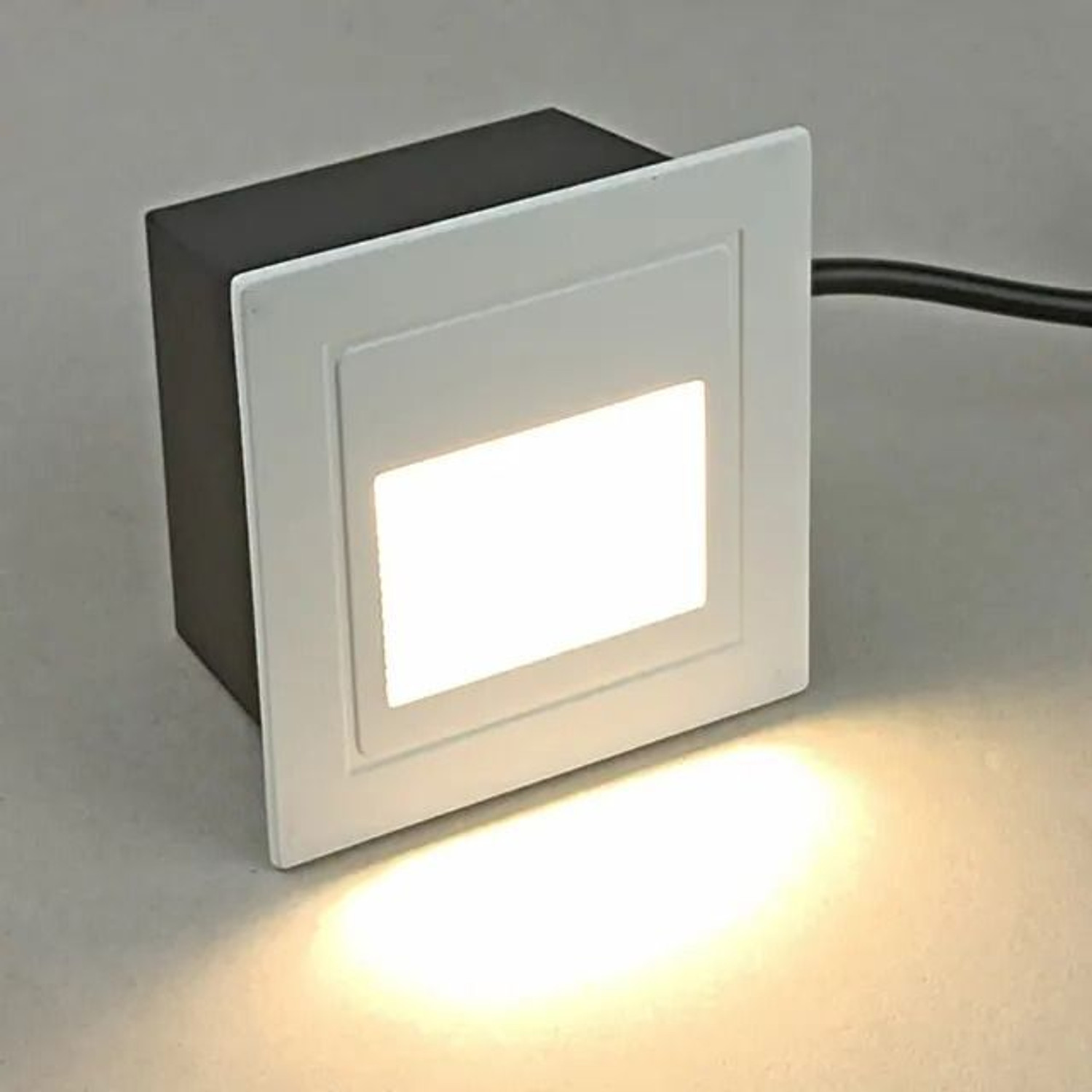Image of Hybrix LED (3 Watt) Indoor /Outdoor Step Light, Foot light, Staircase Light, IP65 Waterproof Recessed Type Wall Stair Light, Garden Light, White Body, Warm White Light Color (Pack Of 1) Post Light Outdoor Lamp