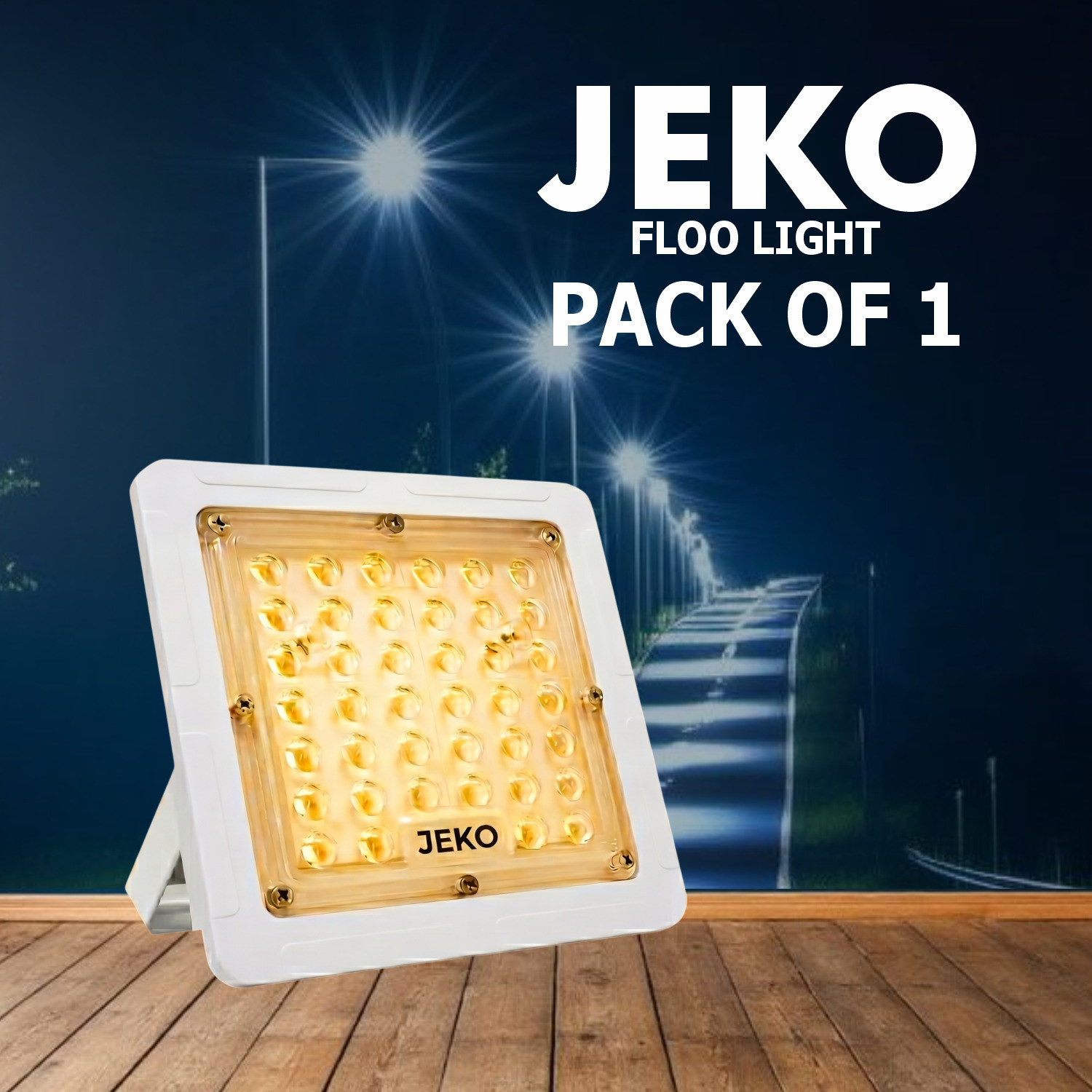 Image of Jeko 25W Warm White LED Flood Light Waterproof Outdoor Security Lamp Flood Light Outdoor Lamp (White)