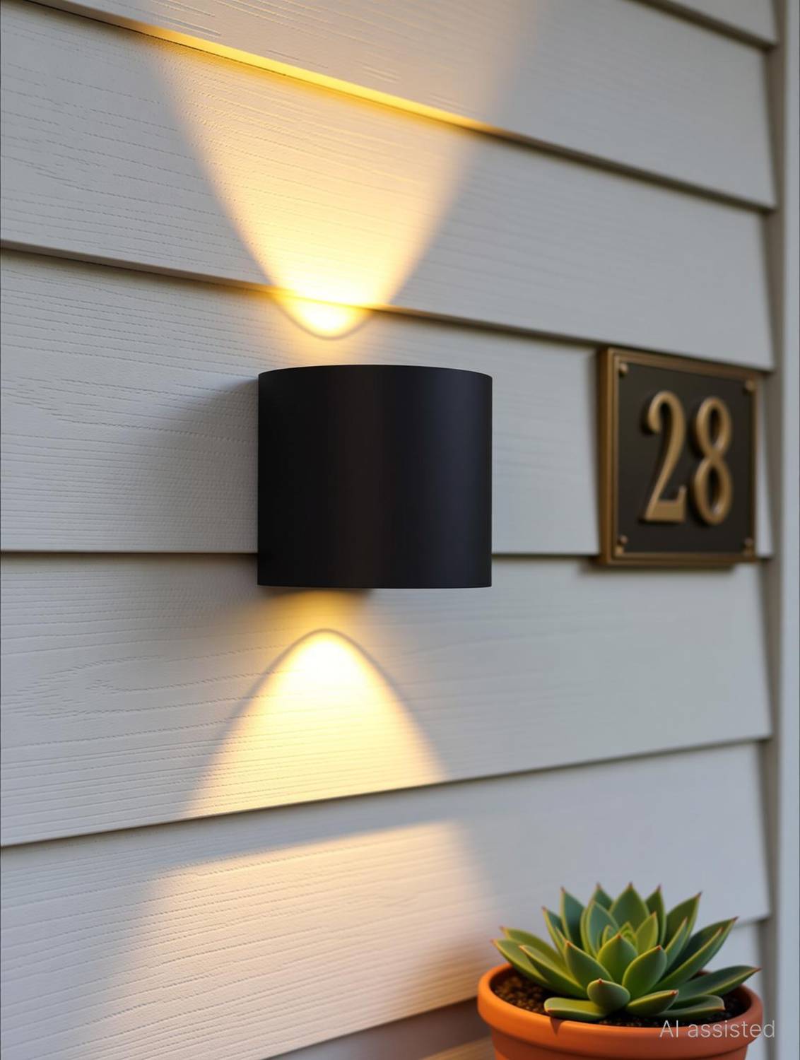 BellGrey 2 Way LED Indoor & Outdoor Lamp Up/Down Right/Left Elevation Light Rustproof & Waterproof Aluminum Body Black (Warm White) Post Light Outdoor Lamp