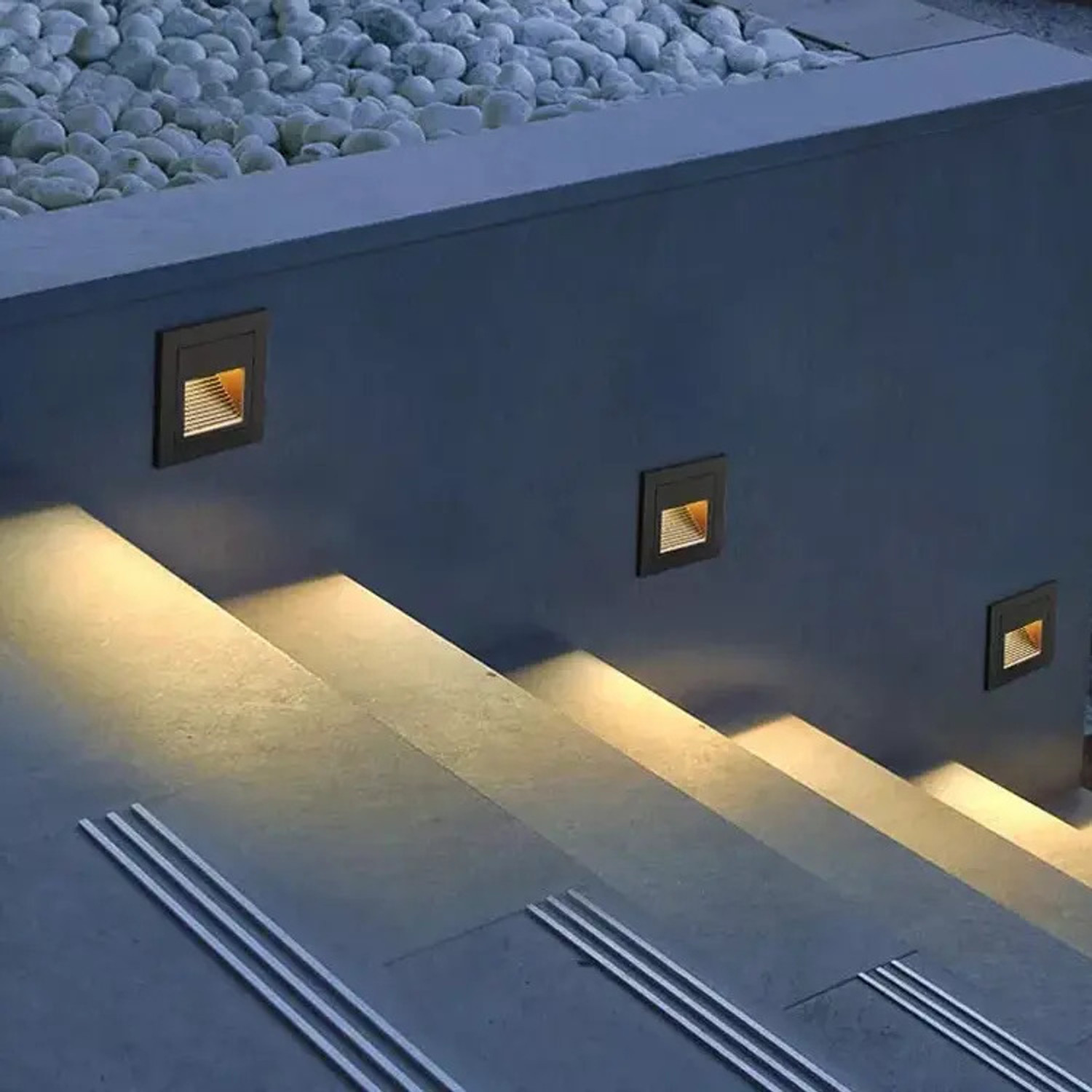 Image of Hybrix LED (3 Watt) Indoor /Outdoor Step Light, Foot light, Staircase Light, IP65 Waterproof Recessed Type Wall Stair Light, Garden Light, Warm White Light Color (Pack Of 1) Post Light Outdoor Lamp