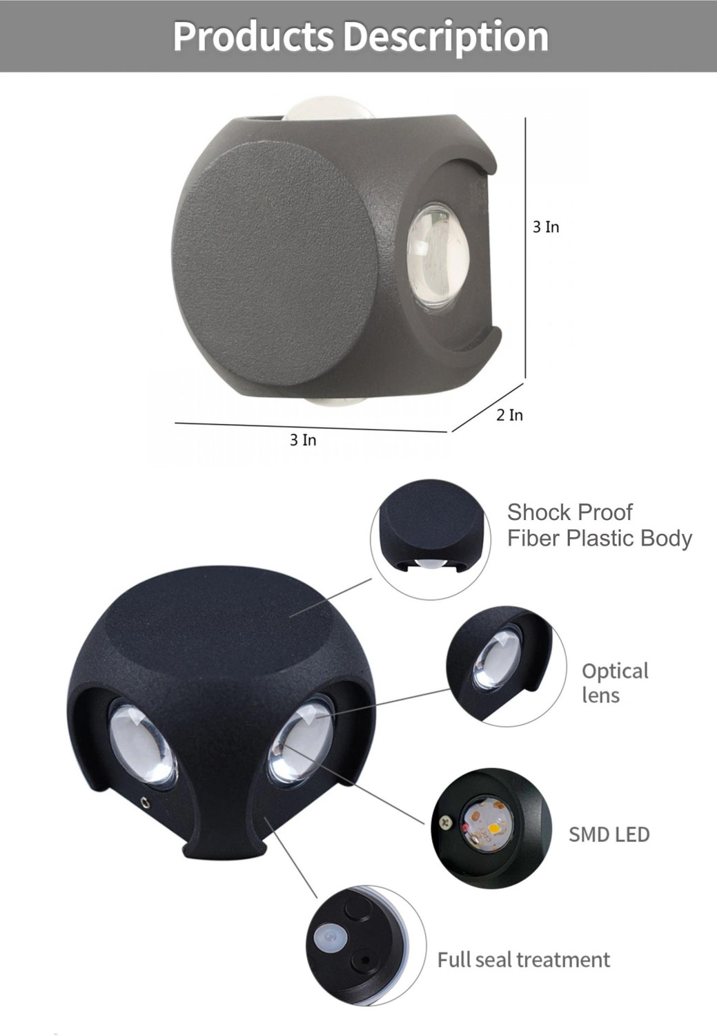 Image of Hybrix LED 4 Way Outdoor Wall /Step Light, IP65 Waterproof, 4 Watt Optical Power Saving COB LED, Warm White Light Color (SINGLE) Post Light Outdoor Lamp