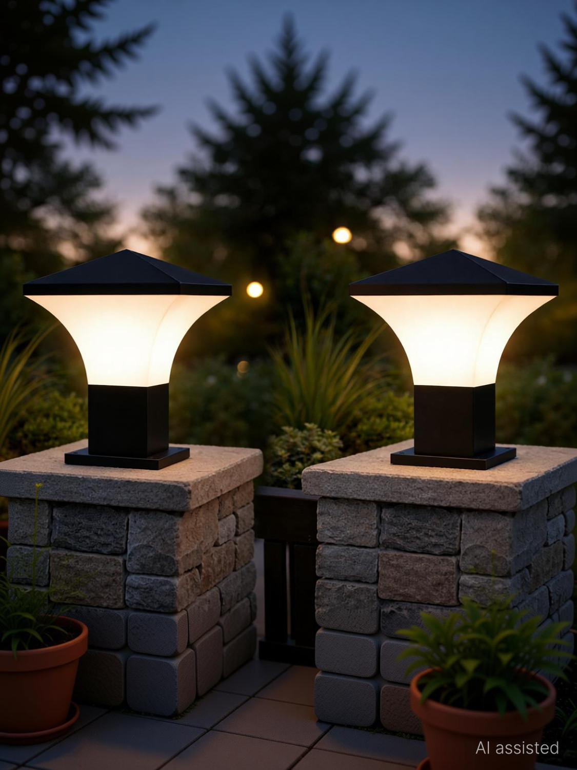 Image of THE UJALAVISTA PHANTOM Gate Lamp Gate Light Outdoor Lamp (Black)