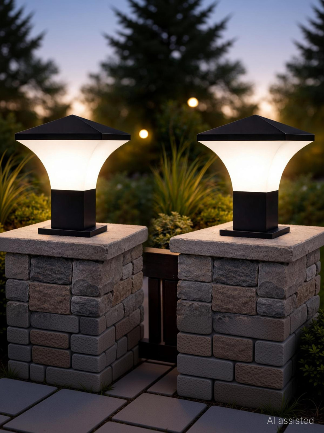 Image of THE UJALAVISTA PHANTOM Gate Lamp Gate Light Outdoor Lamp (Black)