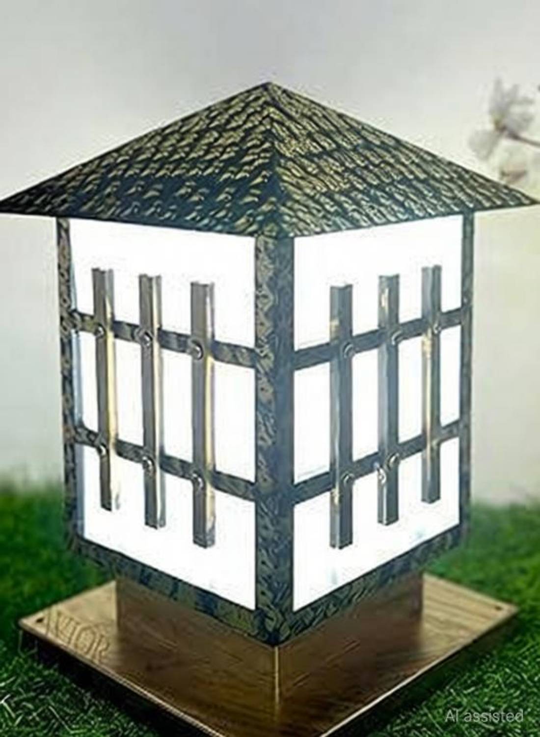 Areezo Waterproof Gold Antique Outdoor Gate Light for Pillar and Boundary Wall – Golden Antique Finish (Bulbnot Incl.) (1 Piece) Gate Light Outdoor Lamp