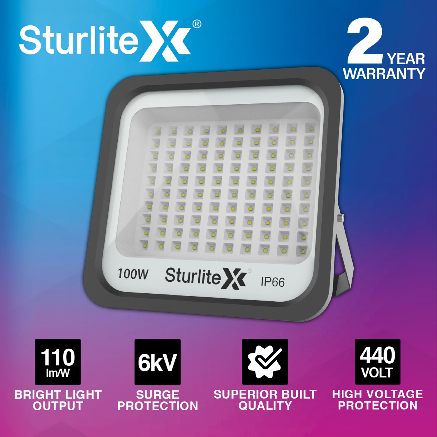 Image of Sturlite Allumer 100 W LED Flood Light - (Pack of 1) (L-G-0180-100W) Flood Light Outdoor Lamp