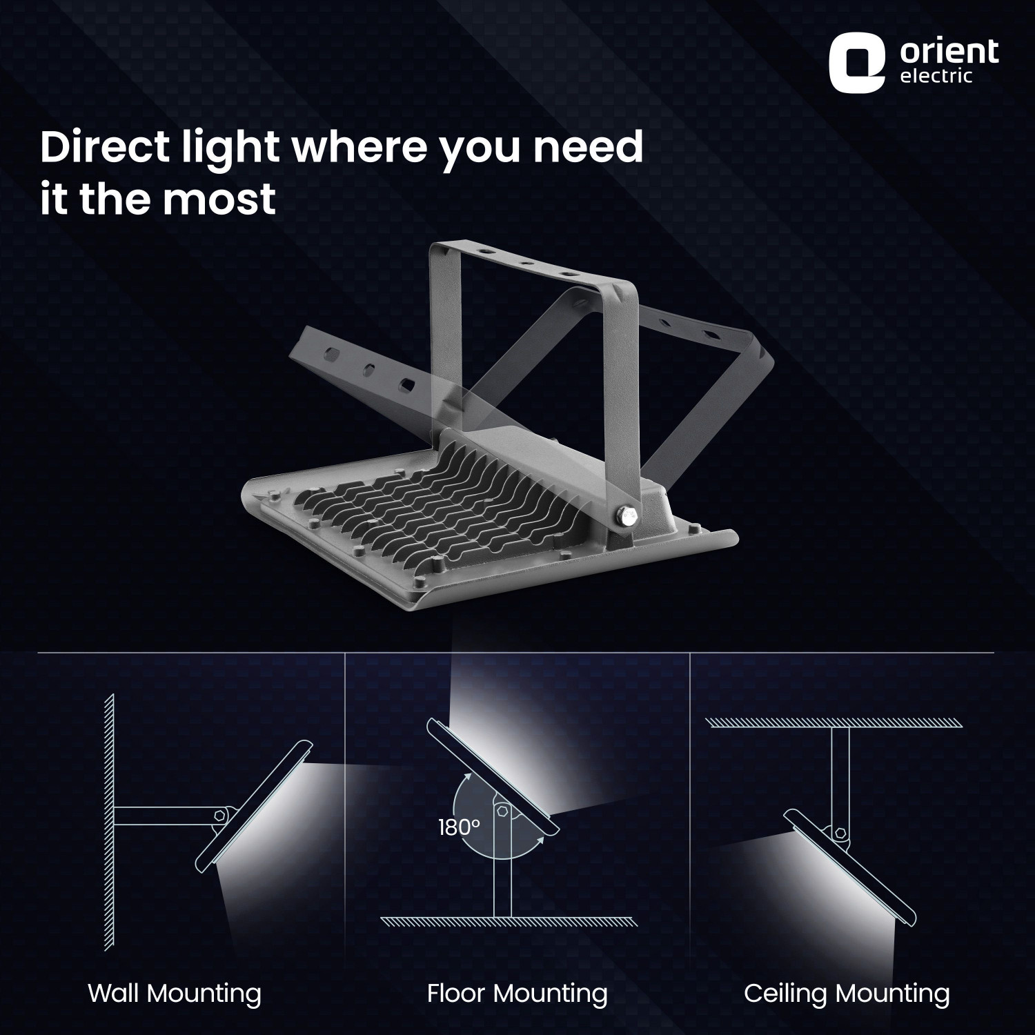 Image of Orient Electric Razor Plus 30W with IP65 LED30WFL-65KIP65D Flood Light Outdoor Lamp