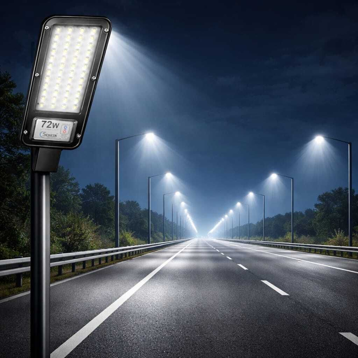 Image of SCHEIN Aurastar 72W Energy Saving LED Street Light BIS Approved | Long Life LED Technology | Lightweight Plastic Rust-Free Body | Street Road Parking Campus Light | Pack of 1 Street Light Outdoor Lamp