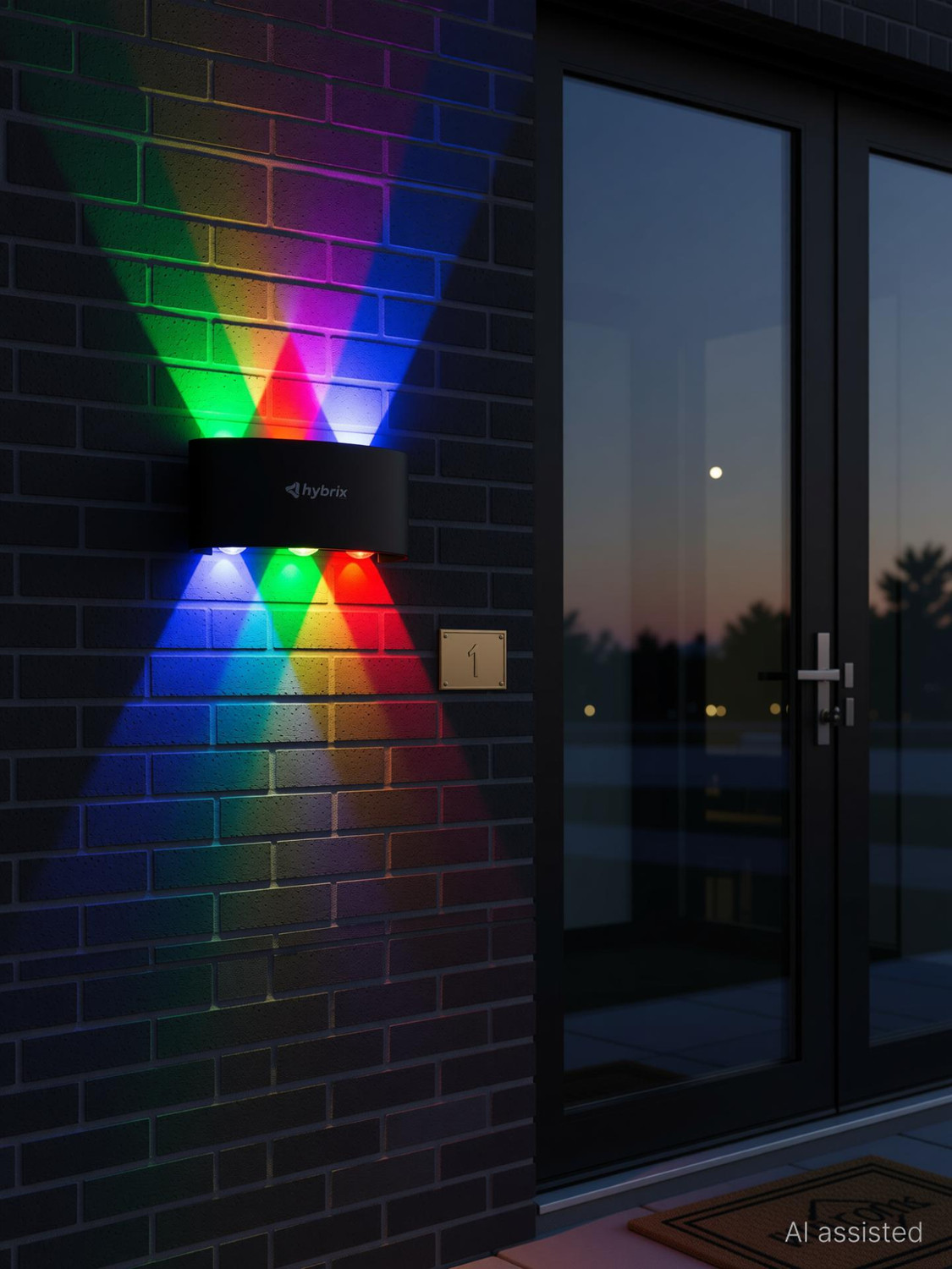 Image of Hybrix LED UP /Down 3+3 Dual Head Wall Light (6 Watt) Optical COB LED, Shock Proof Premium Look, MultiColor Light, IP67 Waterproof for Indoor /Outdoor Use (PACK OF 1) Post Light Outdoor Lamp