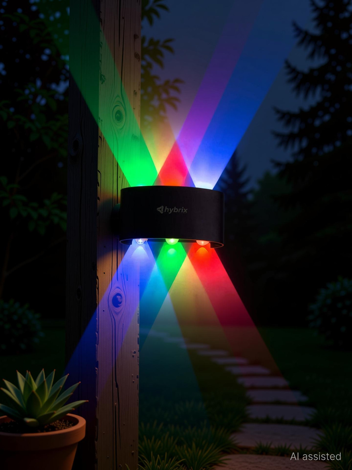 Image of Hybrix LED UP /Down 3+3 Dual Head Wall Light (6 Watt) Optical COB LED, Shock Proof Premium Look, MultiColor Light, IP67 Waterproof for Indoor /Outdoor Use (PACK OF 1) Post Light Outdoor Lamp