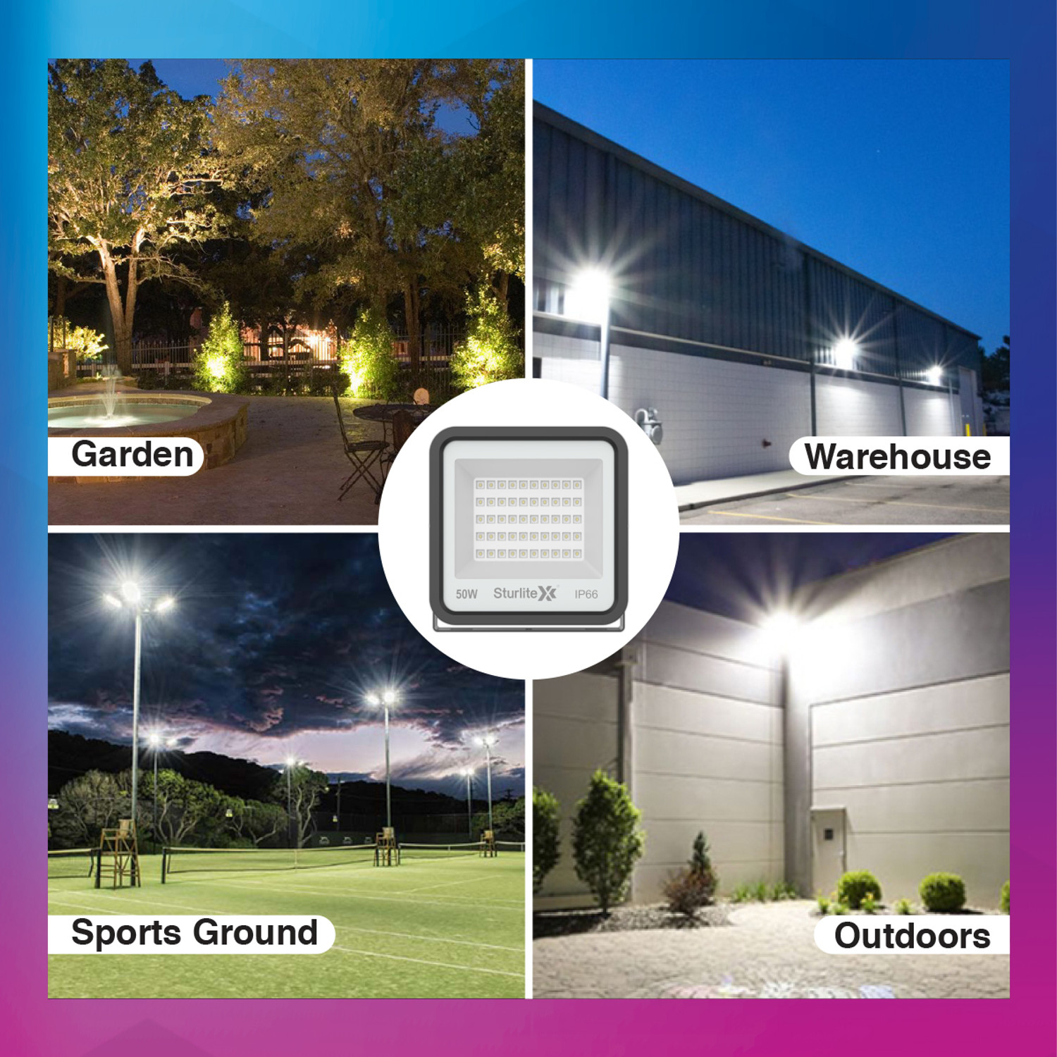 Image of Sturlite Allumer 50 W LED Flood Light - (Pack of 1) (L-G-0180-50W) Flood Light Outdoor Lamp