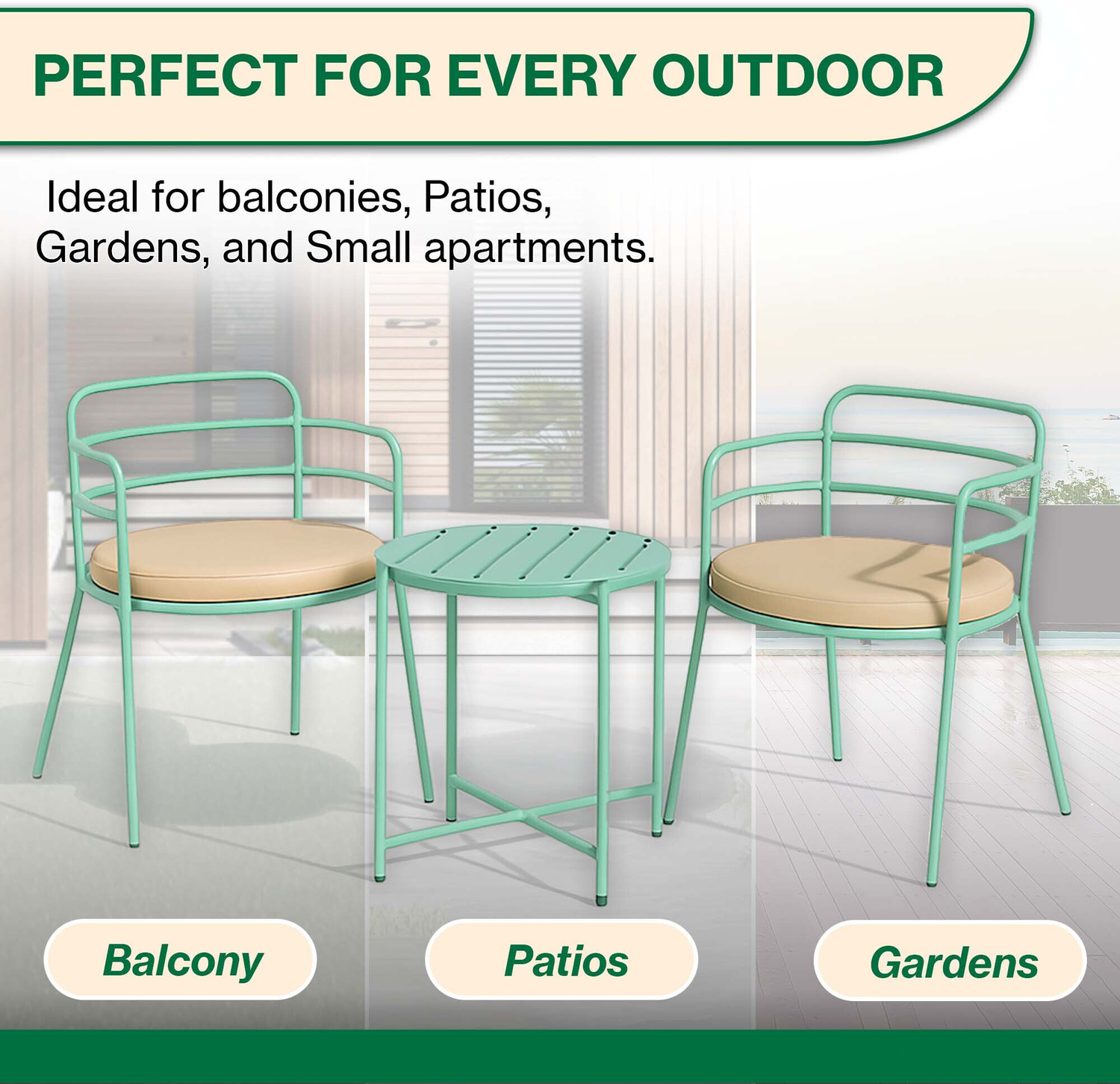 Image of Flipkart Perfect Homes Metal Table & Chair Set