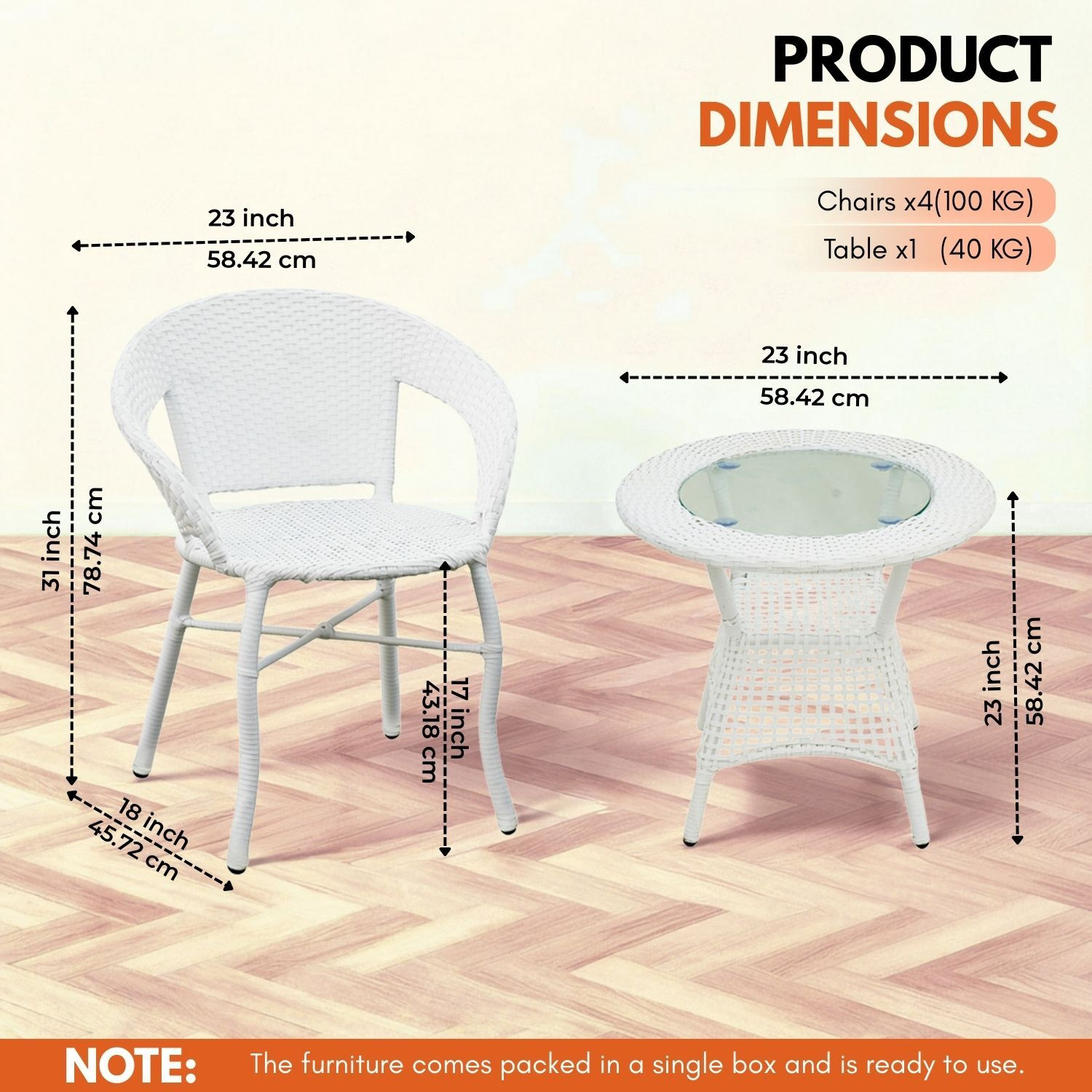 Image of DEVOKO Metal Table & Chair Set