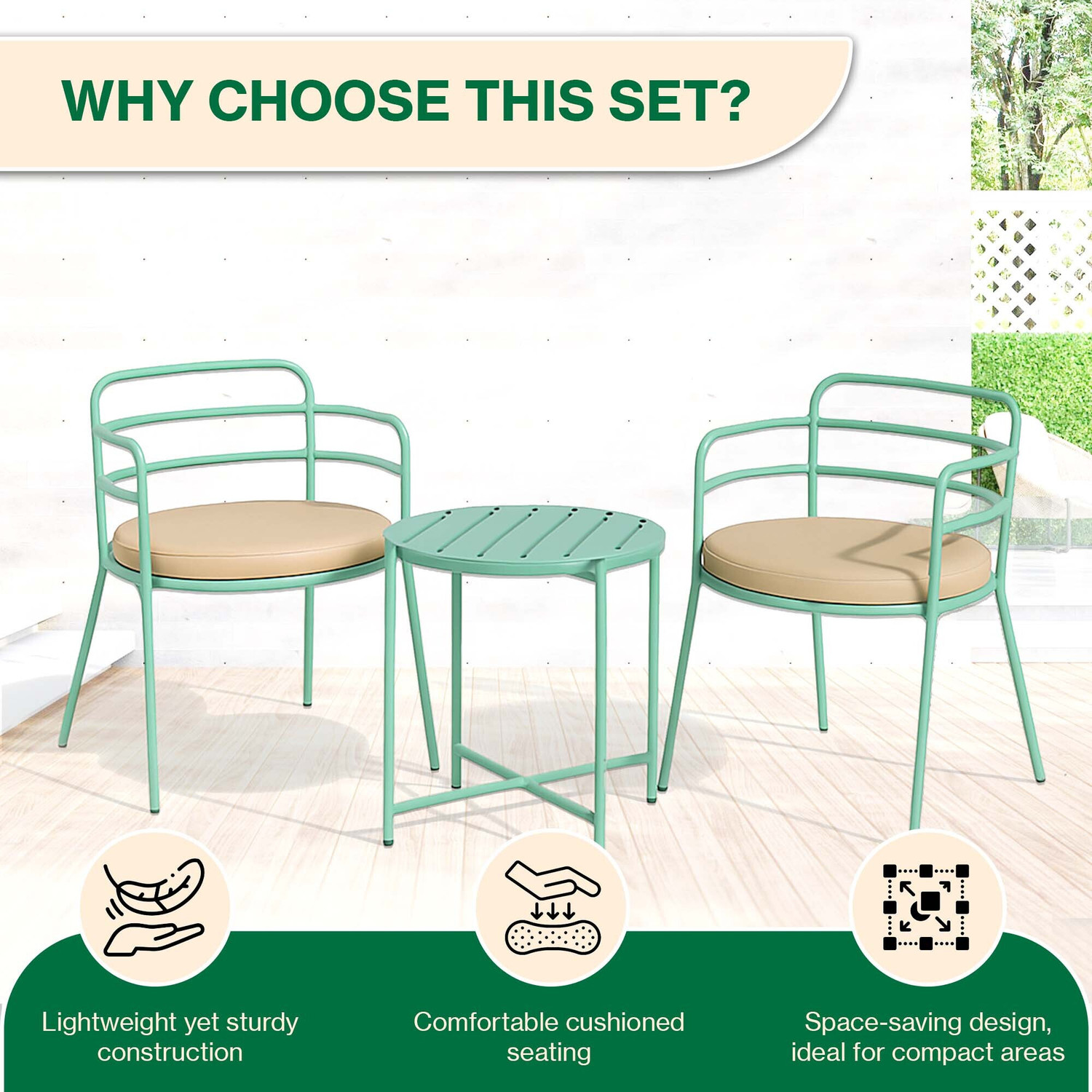 Image of Flipkart Perfect Homes Metal Table & Chair Set