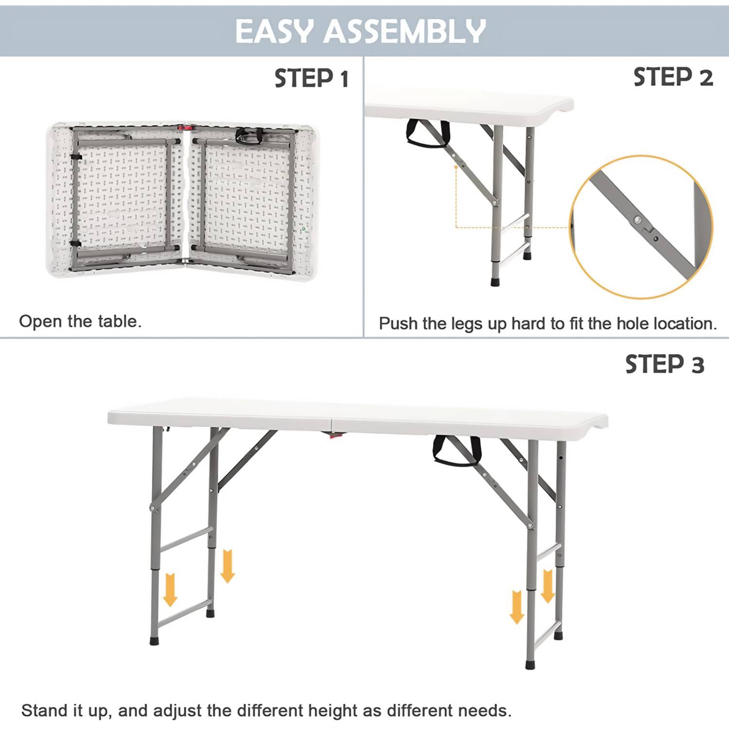 Livzing Height Adjustable Picnic Table - Image 4