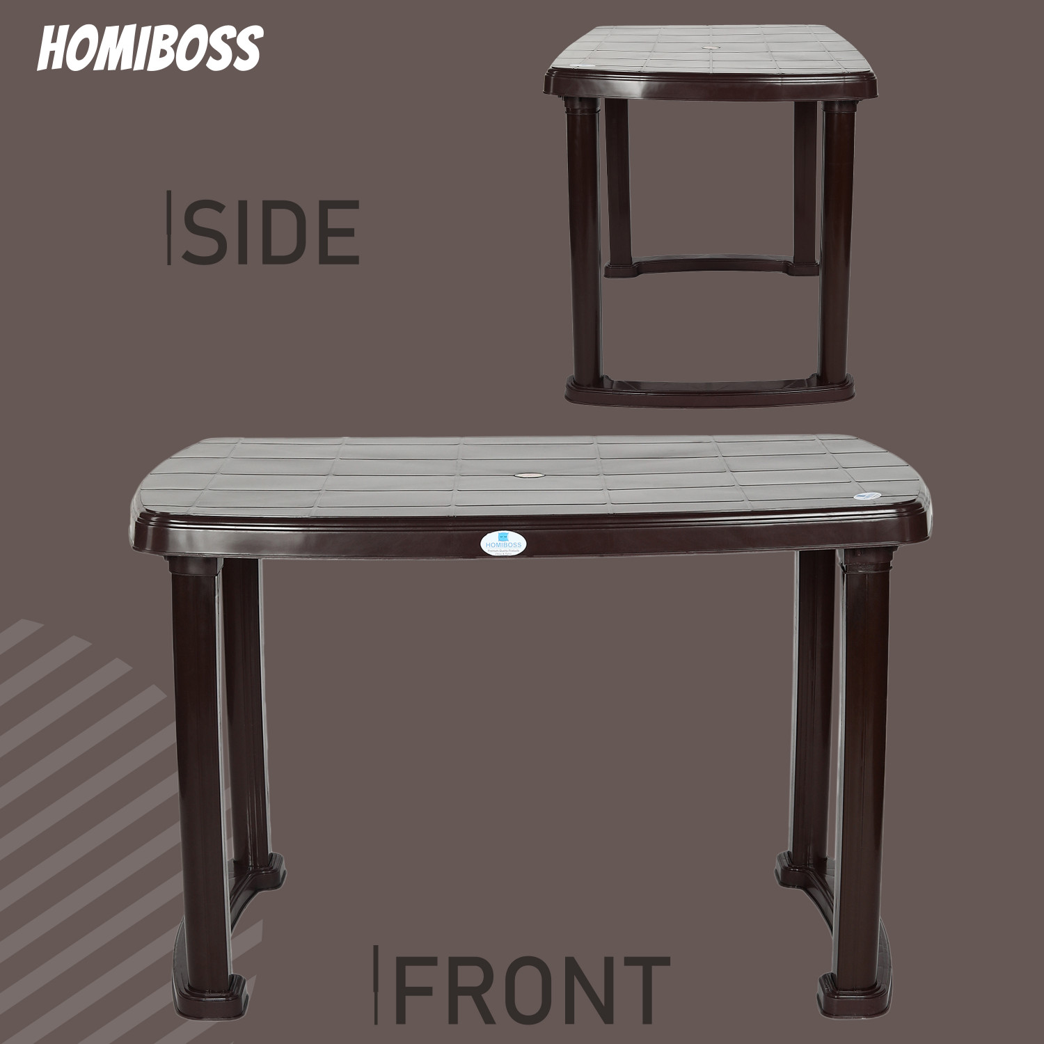Image of HOMIBOSS Plastic foldable Table for dinner, lunch, computer, study ( color - Brown ) Plastic Outdoor Table (Finish Color - BROWN, DIY(Do-It-Yourself))