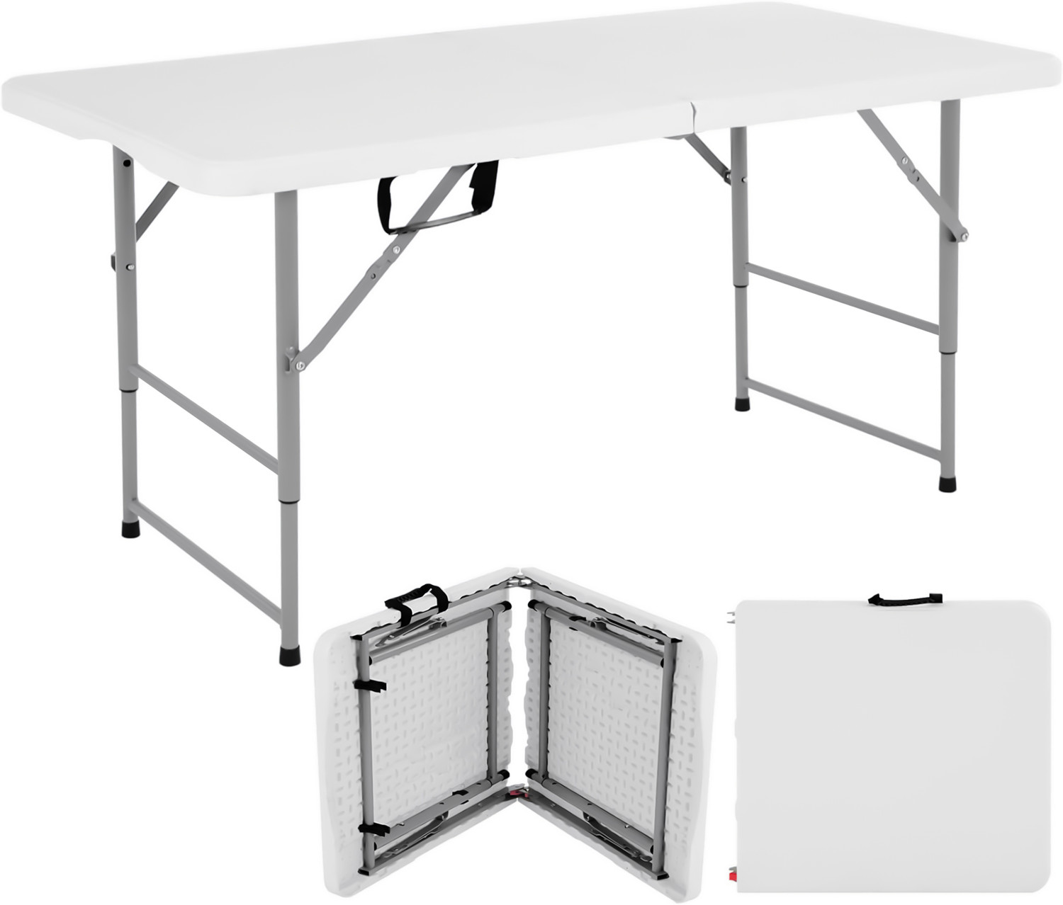 Image of Livzing Height Adjustable Plastic Folding Picnic Table with Metal Frame Plastic Outdoor Table