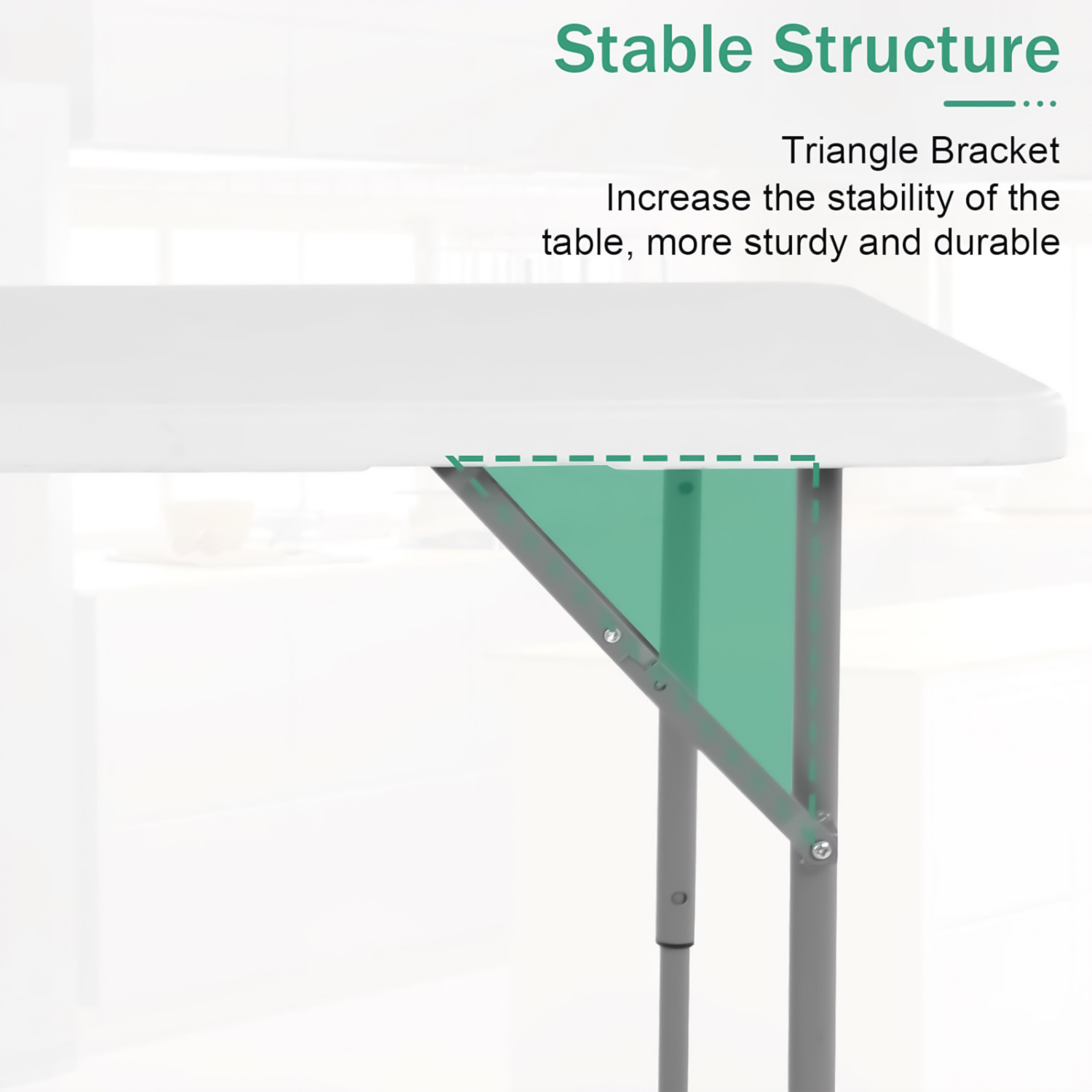Image of Livzing Height Adjustable Plastic Folding Picnic Table with Metal Frame Plastic Outdoor Table