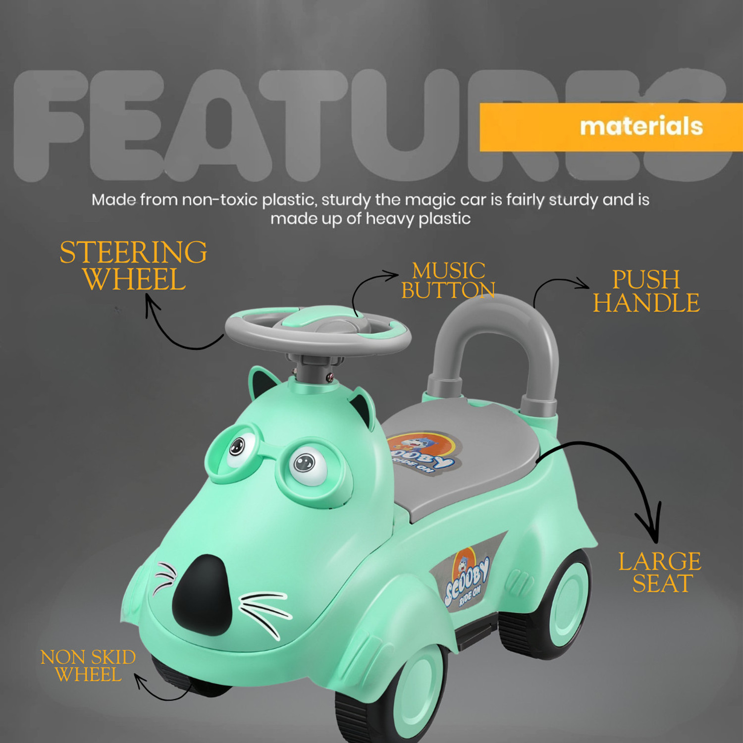 Image of SPEEDFOX kids ride on car for kids for 2-6 years Kids Ride On Push Car | Steering Toy Car for Toddlers 1-3 Years | kids rider Tricycle