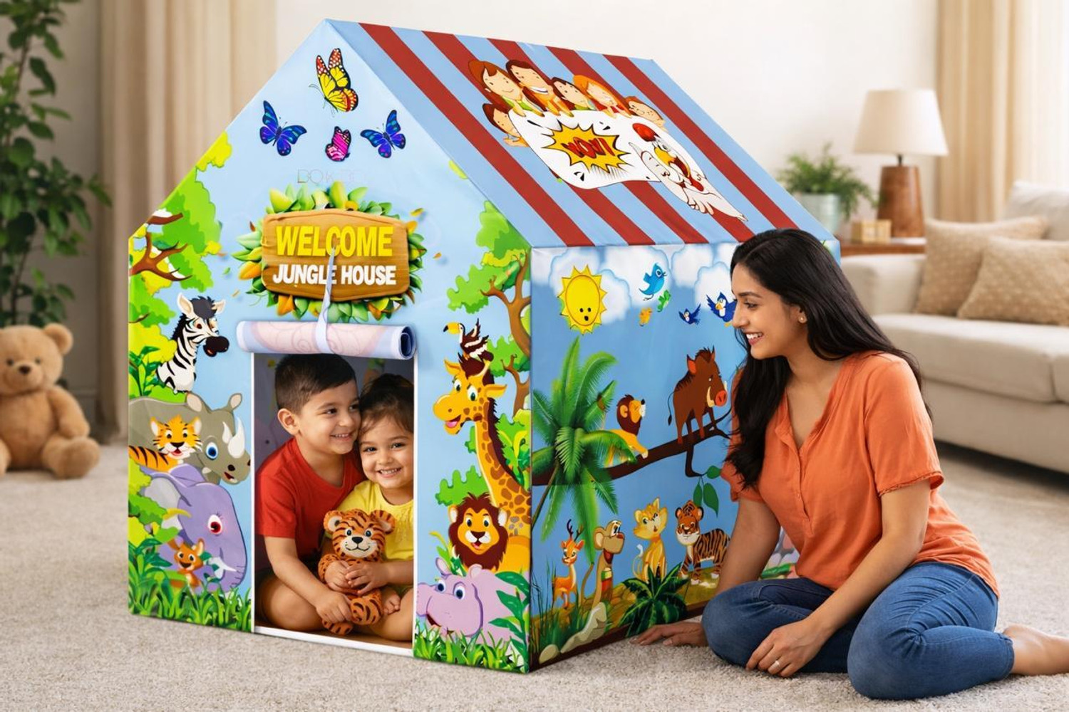 Image of Eligent Enterprise Premium Kids Play Tent House | Jungle Theme | Thick Fabric | Easy Foldable